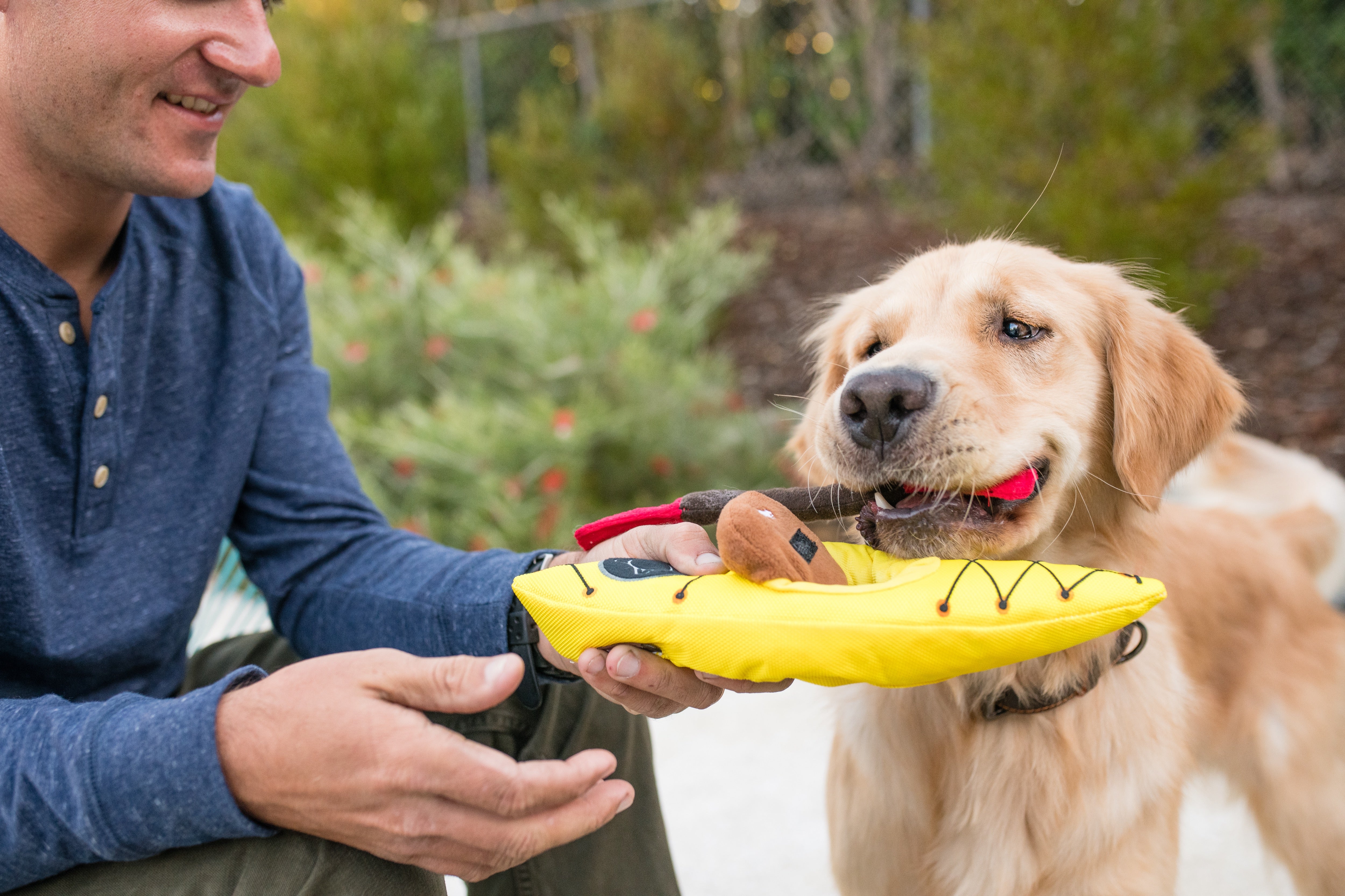 El Kayak Dog Toy - Camp Corbin™ Plush Chew Toy for Dogs | Durable & Soft Pet P.L.A.Y. Dog Chew Toy for Indoor & Outdoor Play, Fetch, and Cuddling