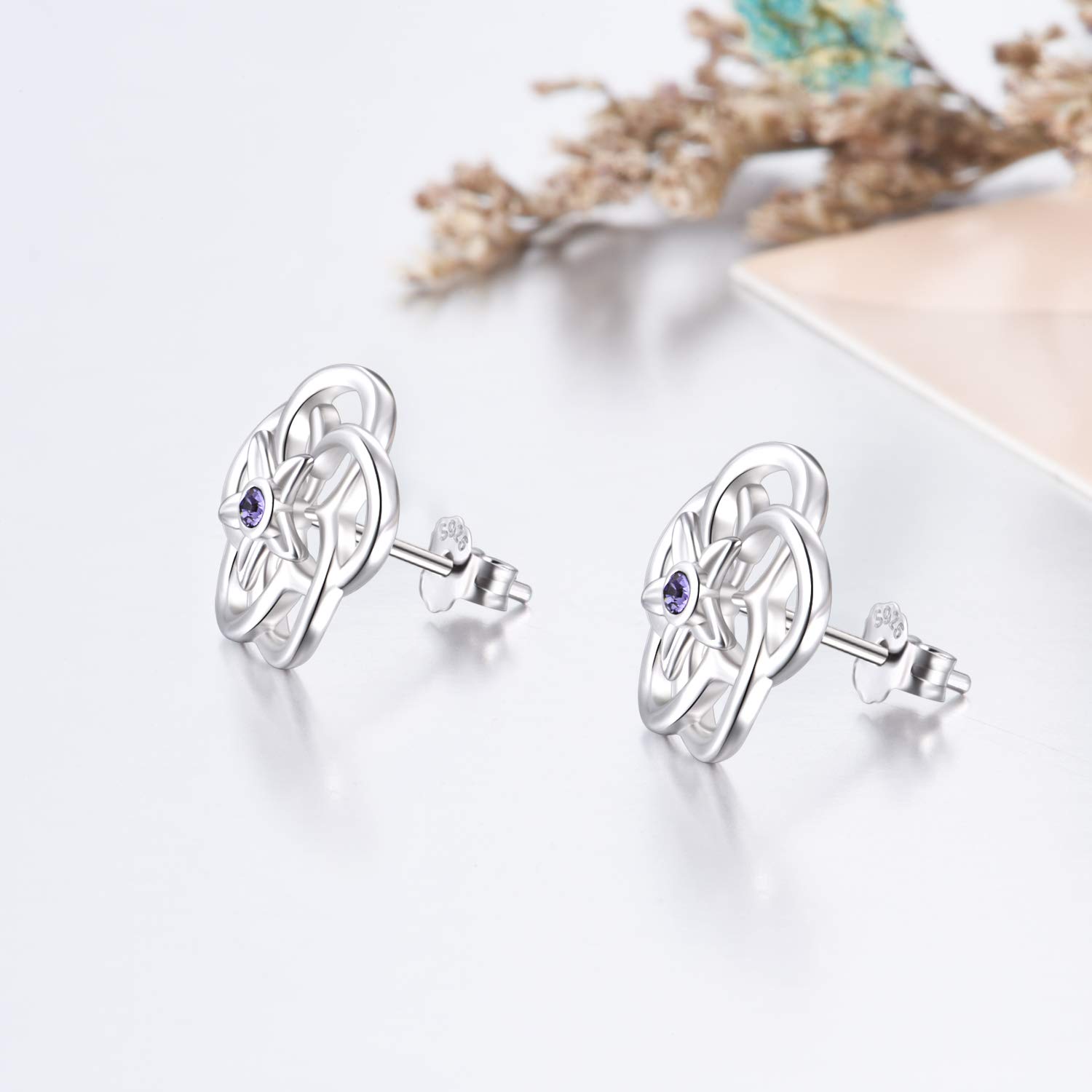 YFN Sterling Silver Butterfly Flower Heart Bar Stud Earrings for Women - Elegant & Dainty Jewelry for Everyday Wear, Parties & Gifts