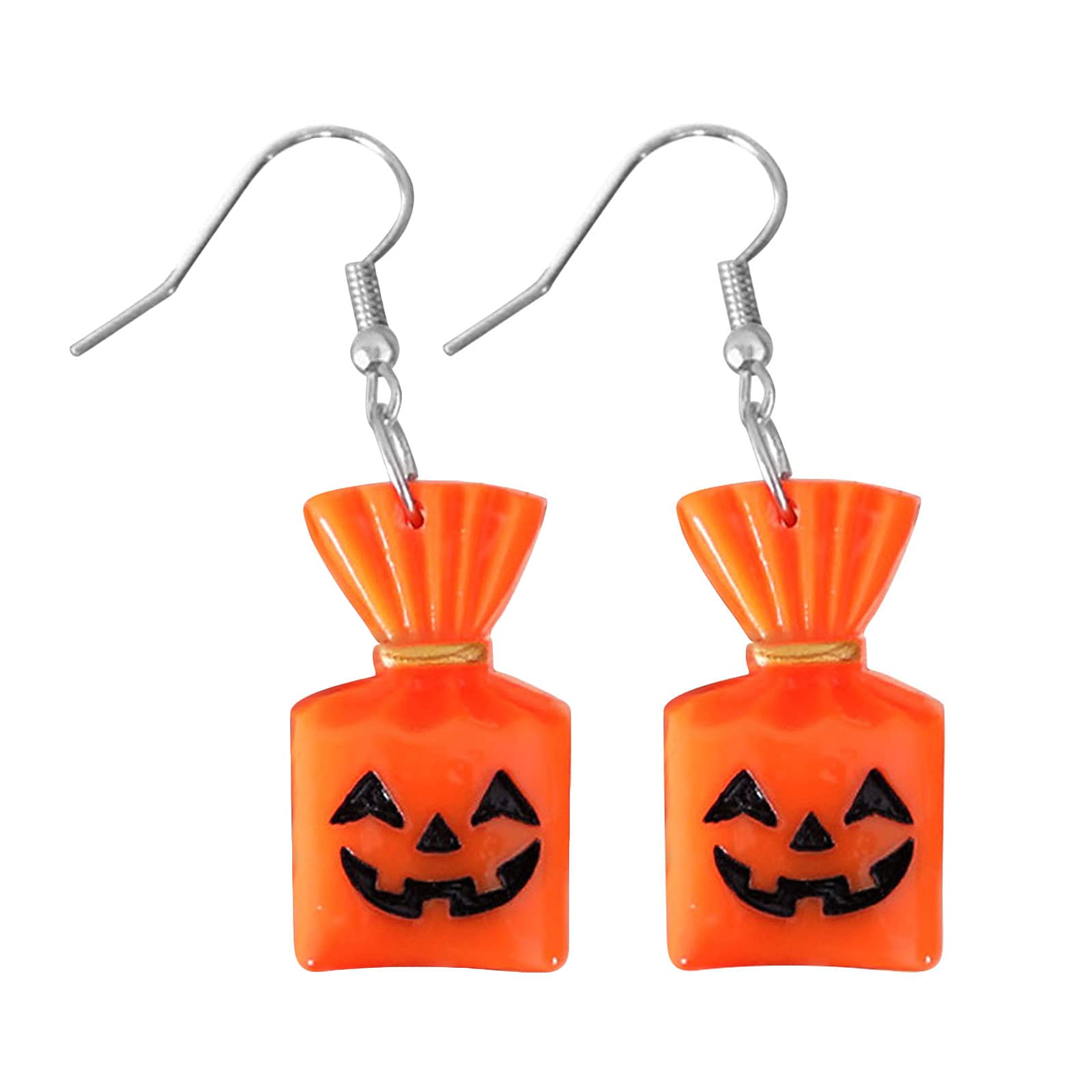 3D Pumpkin Earrings for Women - Halloween & Christmas Decorative Jewelry - Green Leaf Design - Perfect for Costume Parties, Holiday Gifts, and Festive Home Decor