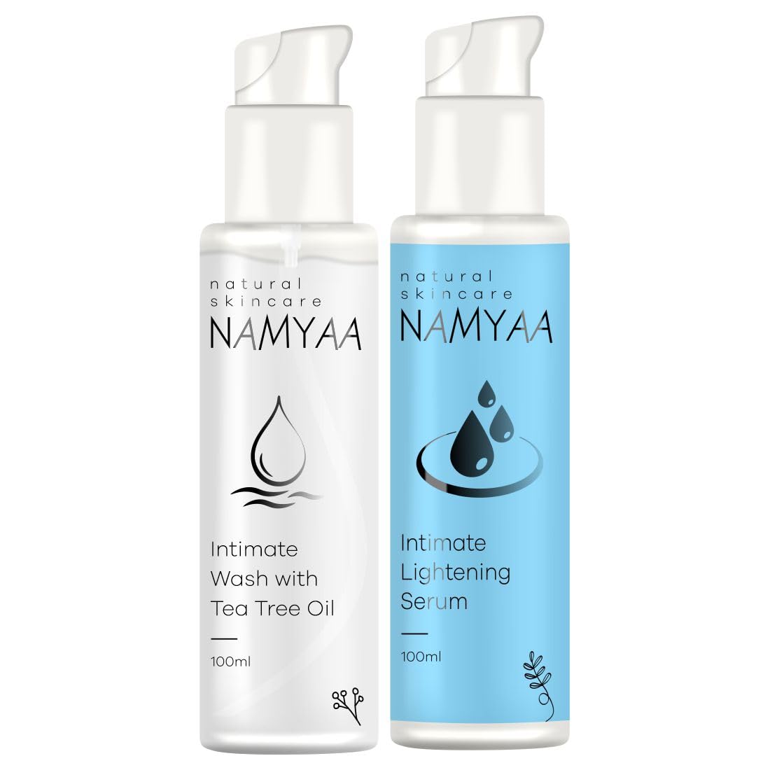 Namyaa Intimate Lightening Serum & Hygiene Wash for Men & Women - 3.5oz (100g) Each | Brightening Care for Sensitive Areas | Perfect for Daily Intimate Hygiene & Skin Tone Balancing