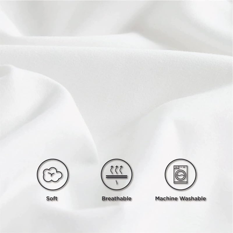 4PCs Twin Size 800 Thread Count 100% Long-Staple Cotton Sheet Set - Cream Bed Sheets with 21