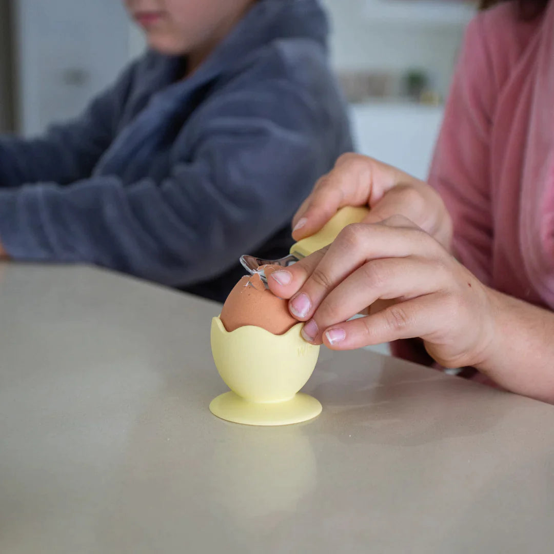 Wild Indiana Egg Hugs Silicone Egg Cups - Pastel Blue Set of 4 | Non-Slip Soft Silicone Egg Holders for Breakfast, Easter Decor, Kitchen & Dining Table Decorations