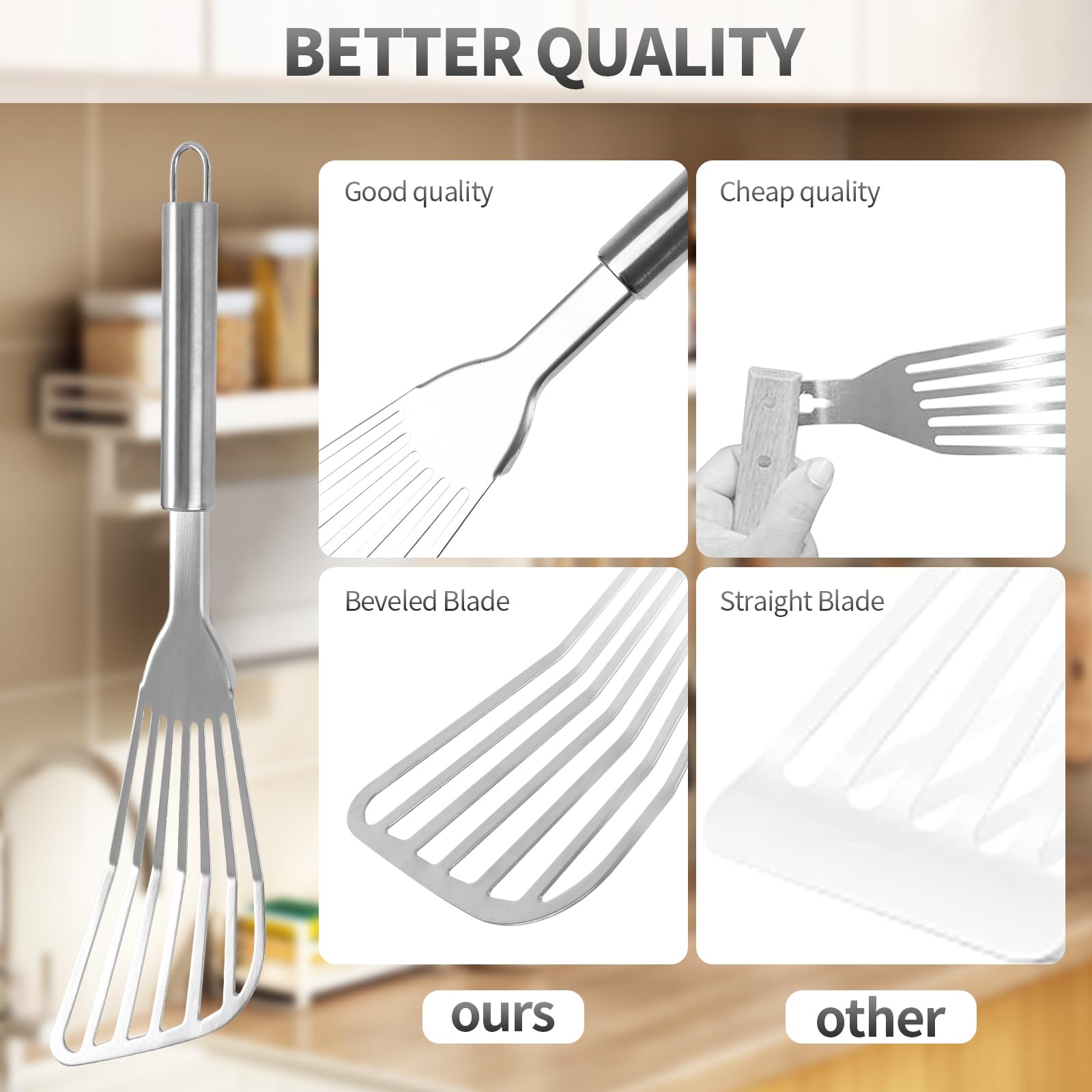 2-Pack Stainless Steel Fish Spatula Set - Premium Flexible BBQ Turner with Slotted Design for Flipping Fish, Eggs, Pancakes & Steaks - Perfect for Grilling, Cooking & Outdoor Barbecue Parties