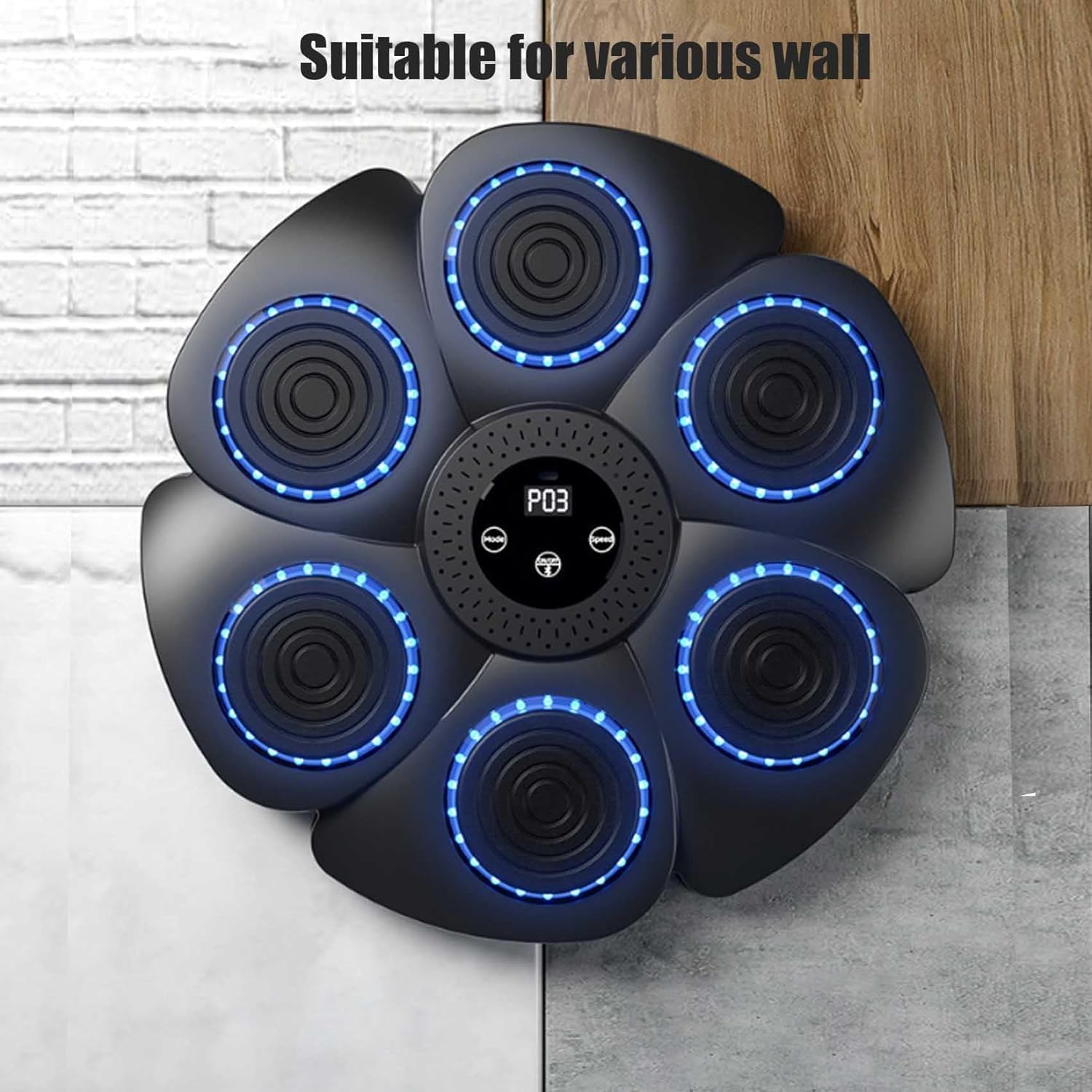 Smart Wall Mounted Music Boxing Machine for Adults - Punching Pad with Bluetooth & LED Display - Perfect for Home Gym, Boxing Training & Stress Relief