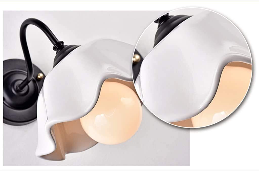 Vintage Retro Desk Lamp & Wall Sconce - American Country Style Ceramic Lighting for Living Room, Bedroom, Bedside, Dining Room (Black) | Perfect for Reading Nook, Home Office & Cozy Ambience