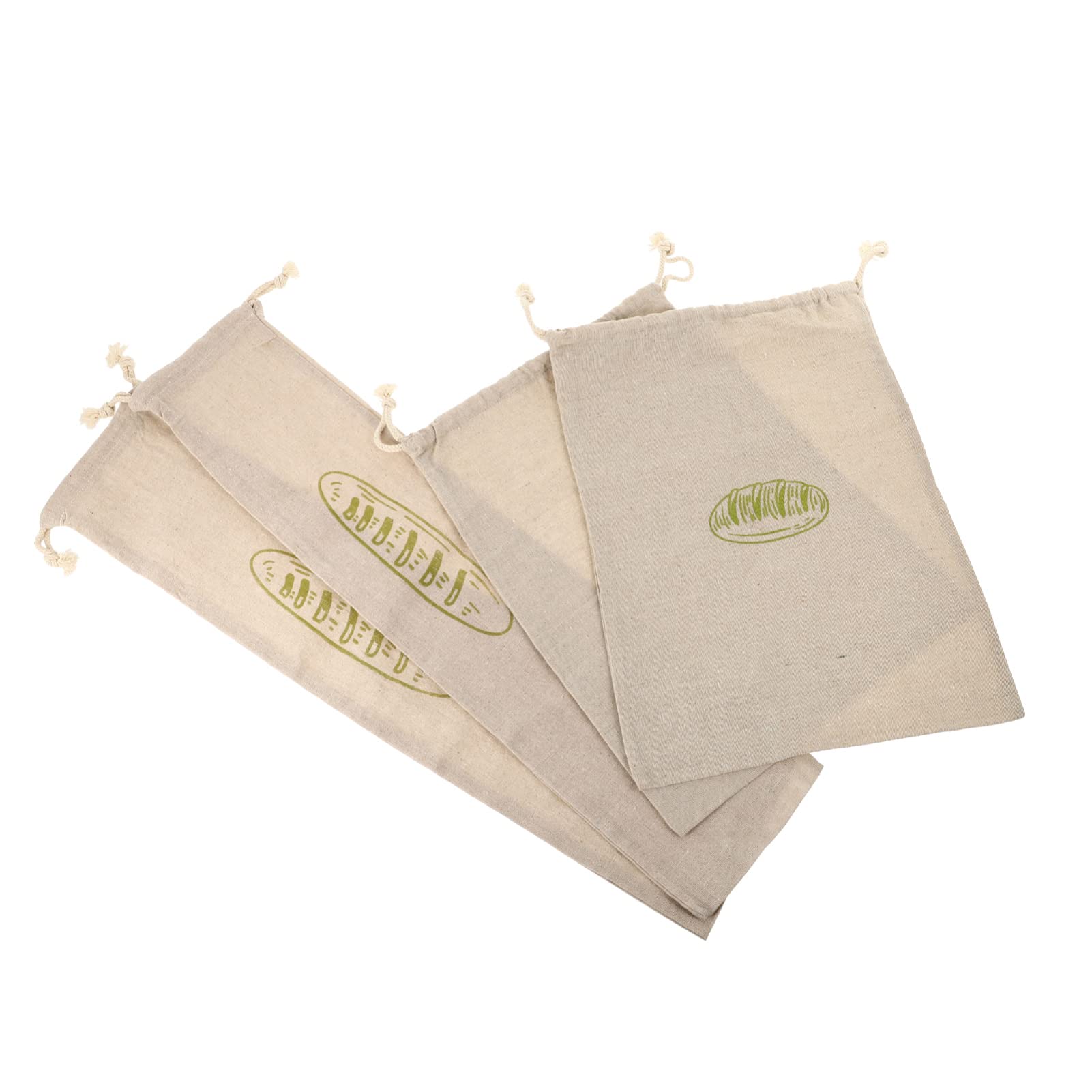 DOITOOL 4 Pack Reusable Bread Bags - Eco-Friendly Linen Bread Storage Pouches with Drawstring for Toast, Buns & Bakery Goods | Perfect for Kitchen Organization, Picnic, Camping & Fresh Bread Storage