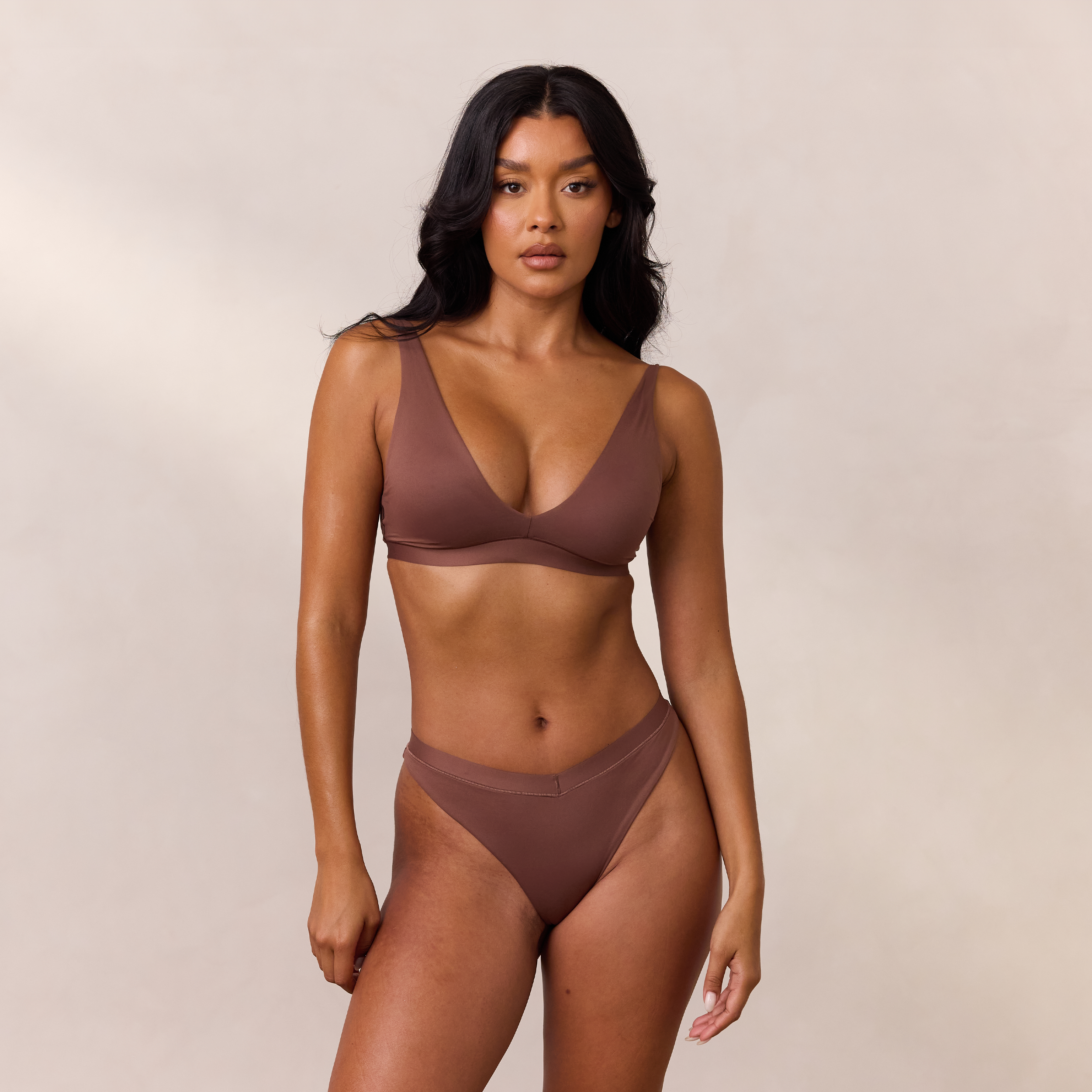 Everyday Comfort Triangle Bra - Soft Wireless Bralette for Women, Lightweight & Breathable, Nutmeg Color - Perfect for Yoga, Lounge & Sleep