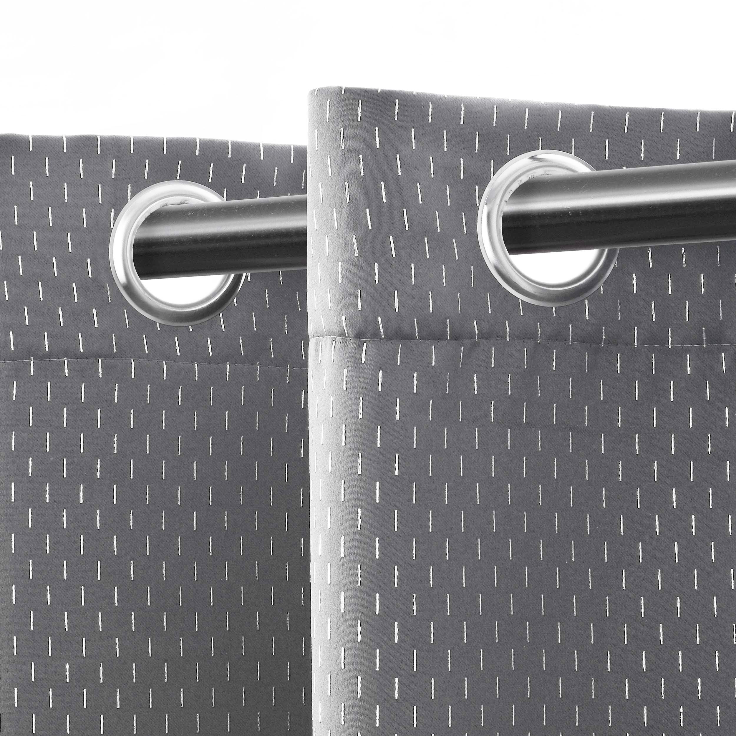 Blackout Solid Shimmer Grommet Curtain Panel Set of 2 Panels, 42 Inch Width - Perfect for Bedroom, Living Room & Home Theater Light Blocking