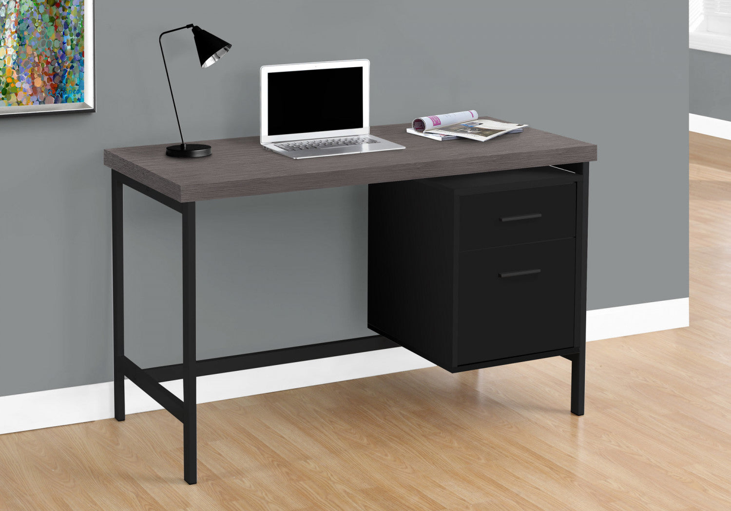 Thane Desk - Modern Black Computer Desk for Home Office, Study & Gaming - Ergonomic Writing Table with Sturdy Metal Frame - Perfect for Small Spaces & Workstations