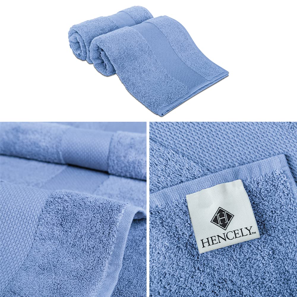 Premium Turkish Cotton Hand Towels 2-Pack (16x28 Inches) - Ultra Soft, Highly Absorbent & Quick-Drying Towels for Face, Body, Kitchen & Bathroom - Luxury Bath Towel Set in Blue - Perfect for Spa, Guest Bathrooms & Upscale Hotels