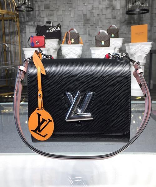 Louis Vuitton Twist MM Epi Leather Handbag in Noir - Elegant Shoulder Bag for Women, Perfect for Work, Evening Events & Daily Use