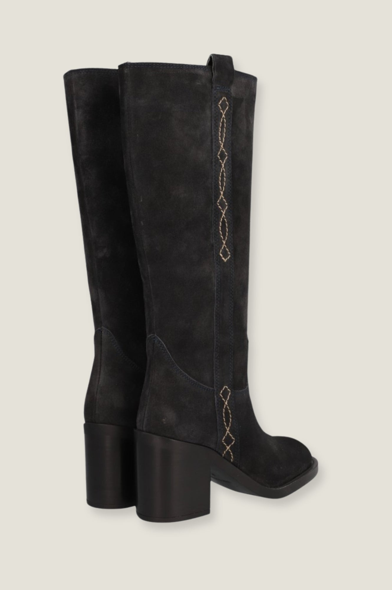 ALPE Selena Knee High Suede Boots for Women - Dark Navy Blue | Comfortable Winter Boots for Cold Weather, Fashionable High Boots for Office, Party & Outdoor Activities