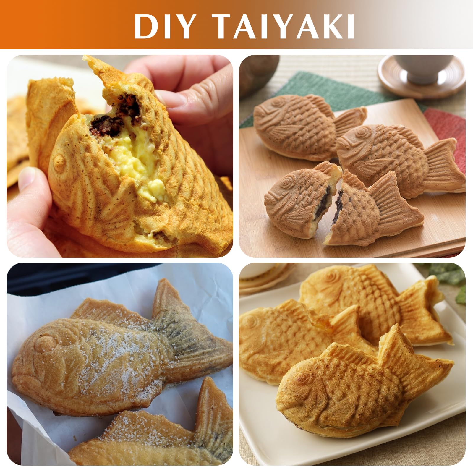 DYRABREST Commercial Electric Taiyaki Fish Waffle Maker Machine - 6 Non-Stick Stainless Steel Plates for Perfect Fish-Shaped Waffles - Ideal for Restaurants, Cafes, Snack Shops & Food Stalls - Make Delicious Street Food & Desserts at Home or Business