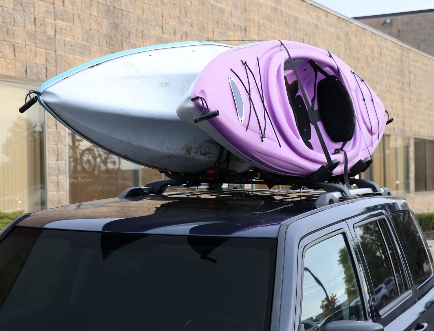 BRIGHTLINES Roof Rack Crossbars & Kayak Carrier Combo for 2017-2025 Volkswagen Atlas | Heavy Duty Aluminum Roof Rack System | Perfect for Kayaks, Canoes, SUPs & Outdoor Gear | Camping, Hiking & Water Sports Accessories