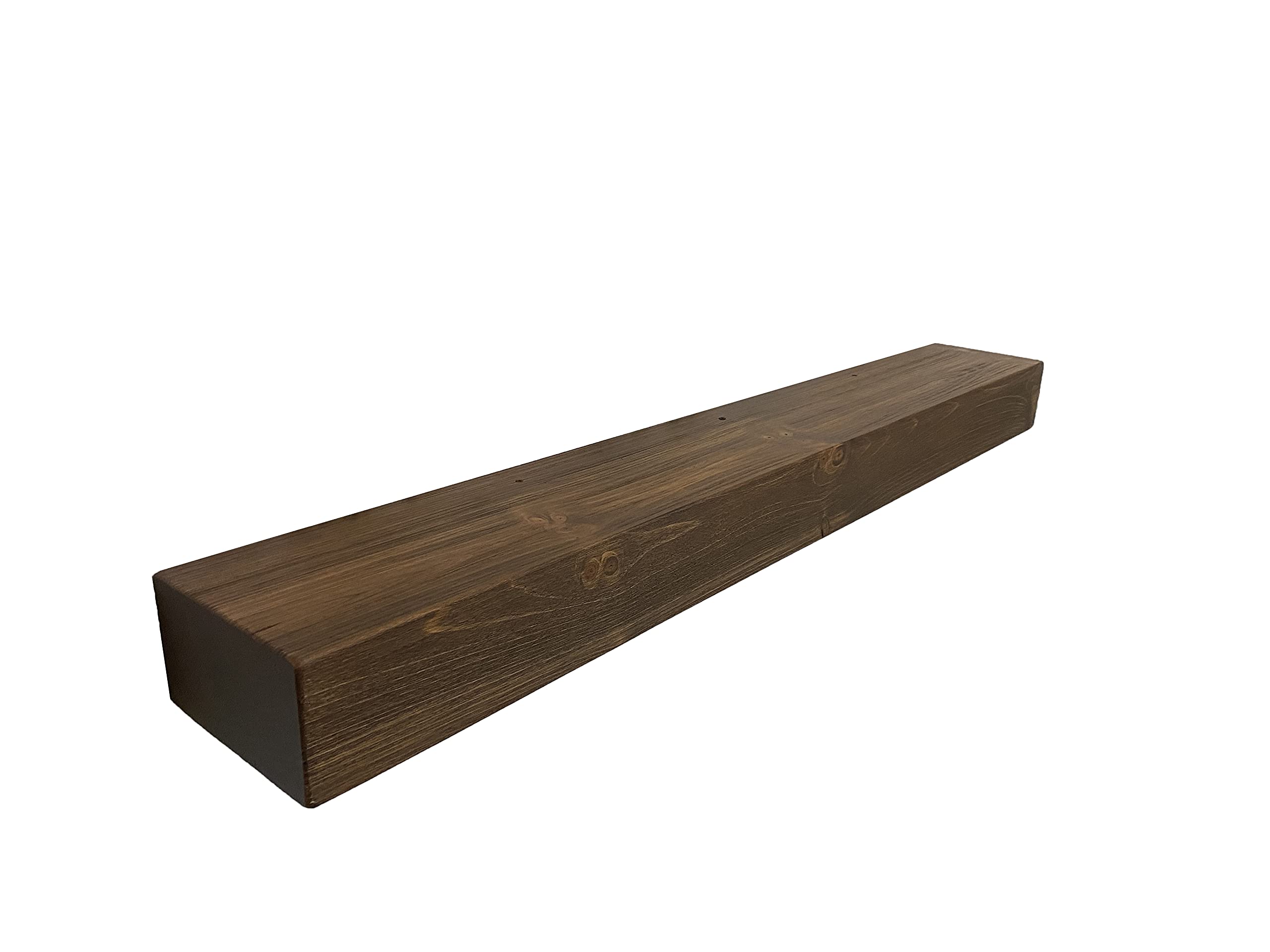 Joel's Antiques 48-Inch Floating Wall Shelf - Rustic Wood Wall-Mounted Shelf for Bathroom, Kitchen, Living Room & Farmhouse Decor - Medium Brown Wooden Hanging Display (48