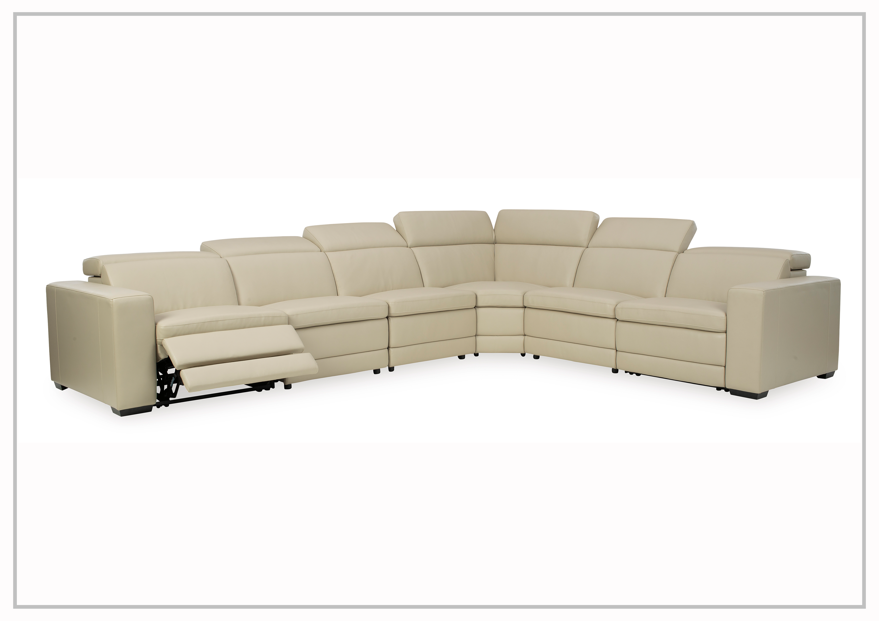 Gio Italia Titan 5-Seater Power Reclining Sectional Sofa - Modern L-Shaped Leather Living Room Couch with USB Charging Ports | Perfect for Family Movie Nights & Home Theater Lounging