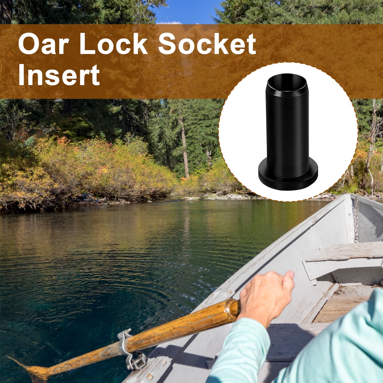 6 Pack 1/2 Inch Oar Lock Socket Inserts - Boat Oarlock Bushings for Oar Protector & Tool Holder - Marine Hardware Accessories - Perfect for Canoes, Kayaks, and Rowboats
