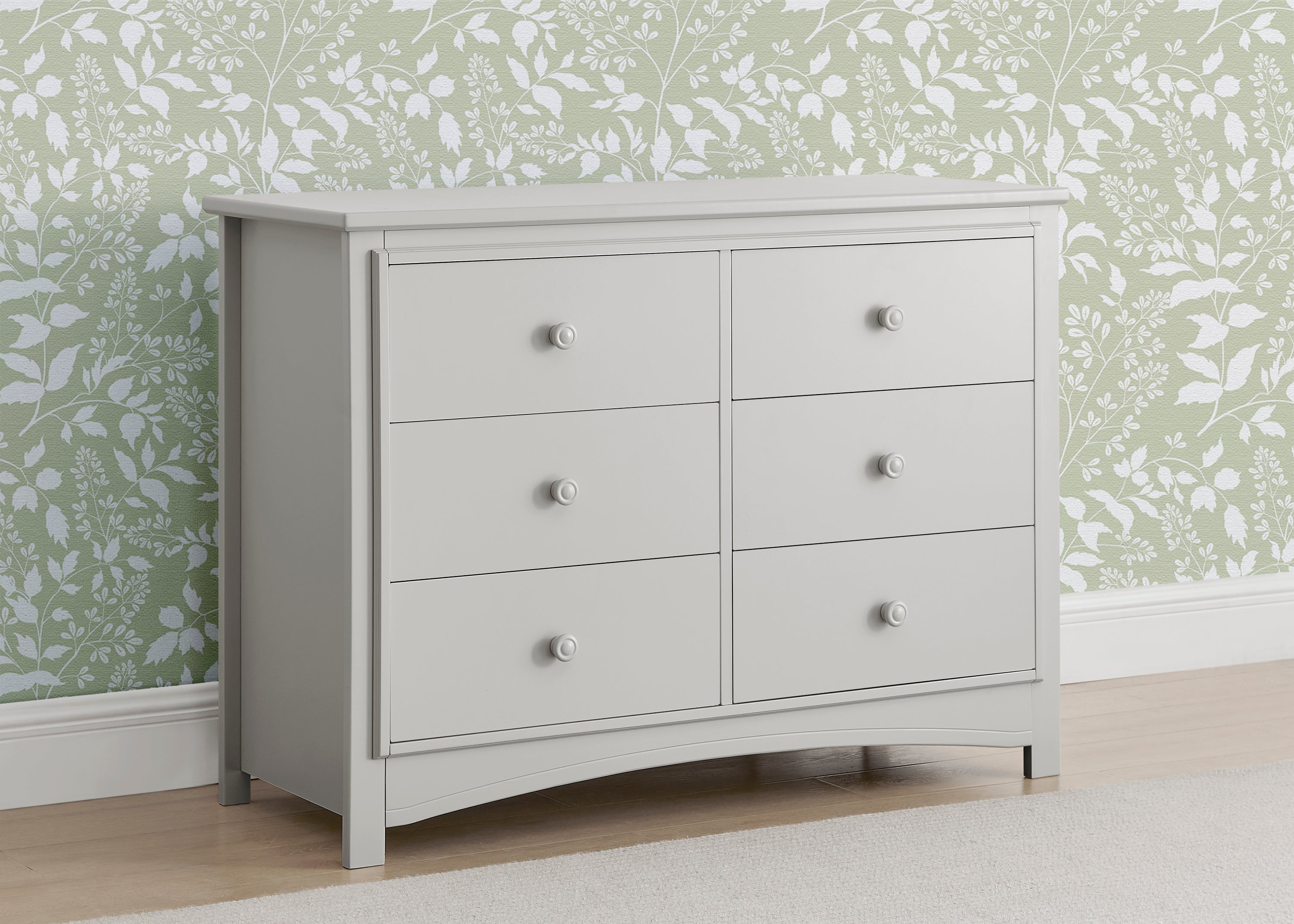 Perry 6 Drawer Dresser with Interlocking Drawers - Sturdy Wooden Bedroom Furniture for Closet Organization & Home Storage