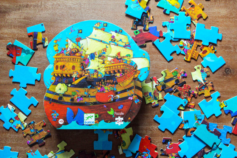 Barbarossa Boat Silhouette Puzzle - 54 Piece Wooden Jigsaw Puzzle for Adults & Kids - Perfect for Family Game Night & Home Decor