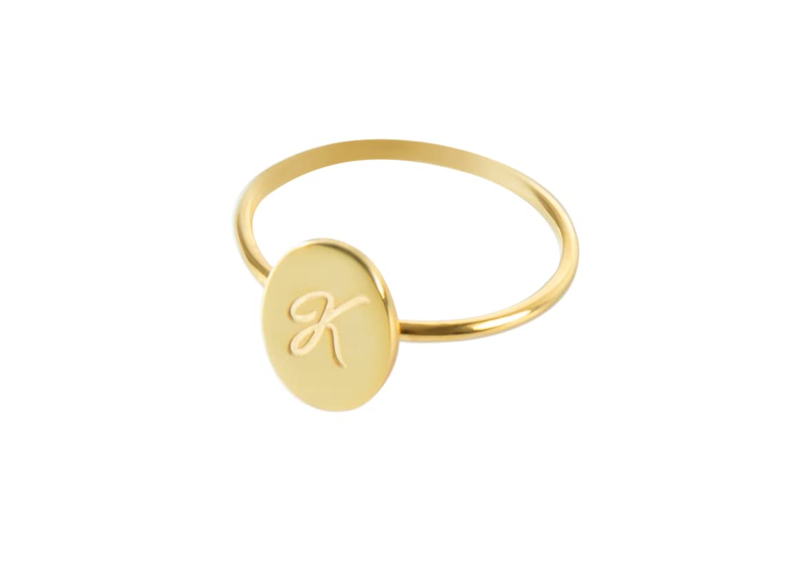 Elegant Silver Minimalist Letter Ring - Custom Engraved Initial Ring for Women | Personalized Valentine's Day Gift | Perfect for Anniversaries, Birthdays & Everyday Wear
