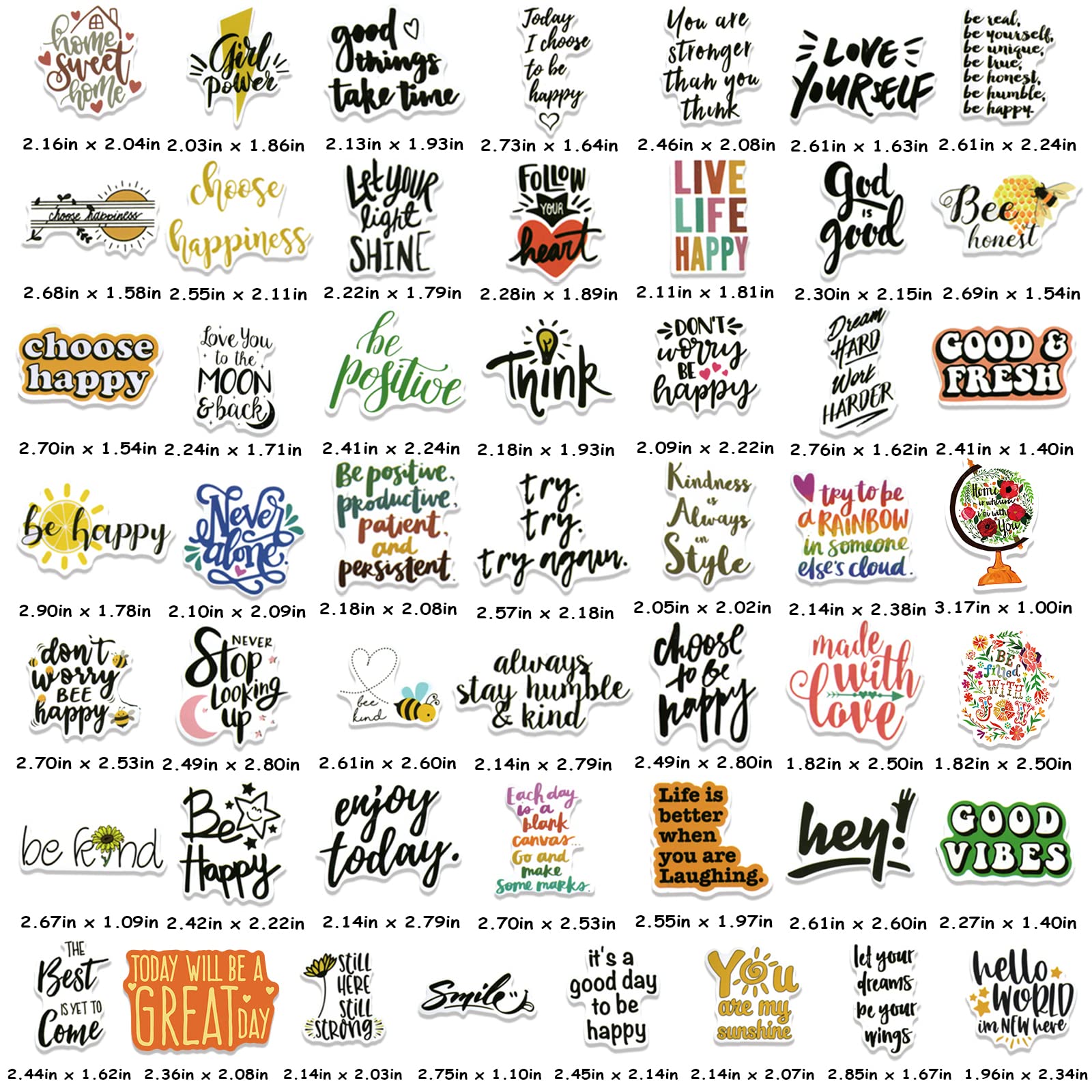200Pcs Motivational Stickers - Inspirational Quote Stickers for Adults, Students, Teachers & Employees - Waterproof Vinyl Stickers for Water Bottles, Laptops, Scrapbooks & Journals - Perfect for Office, School, Planner & DIY Projects