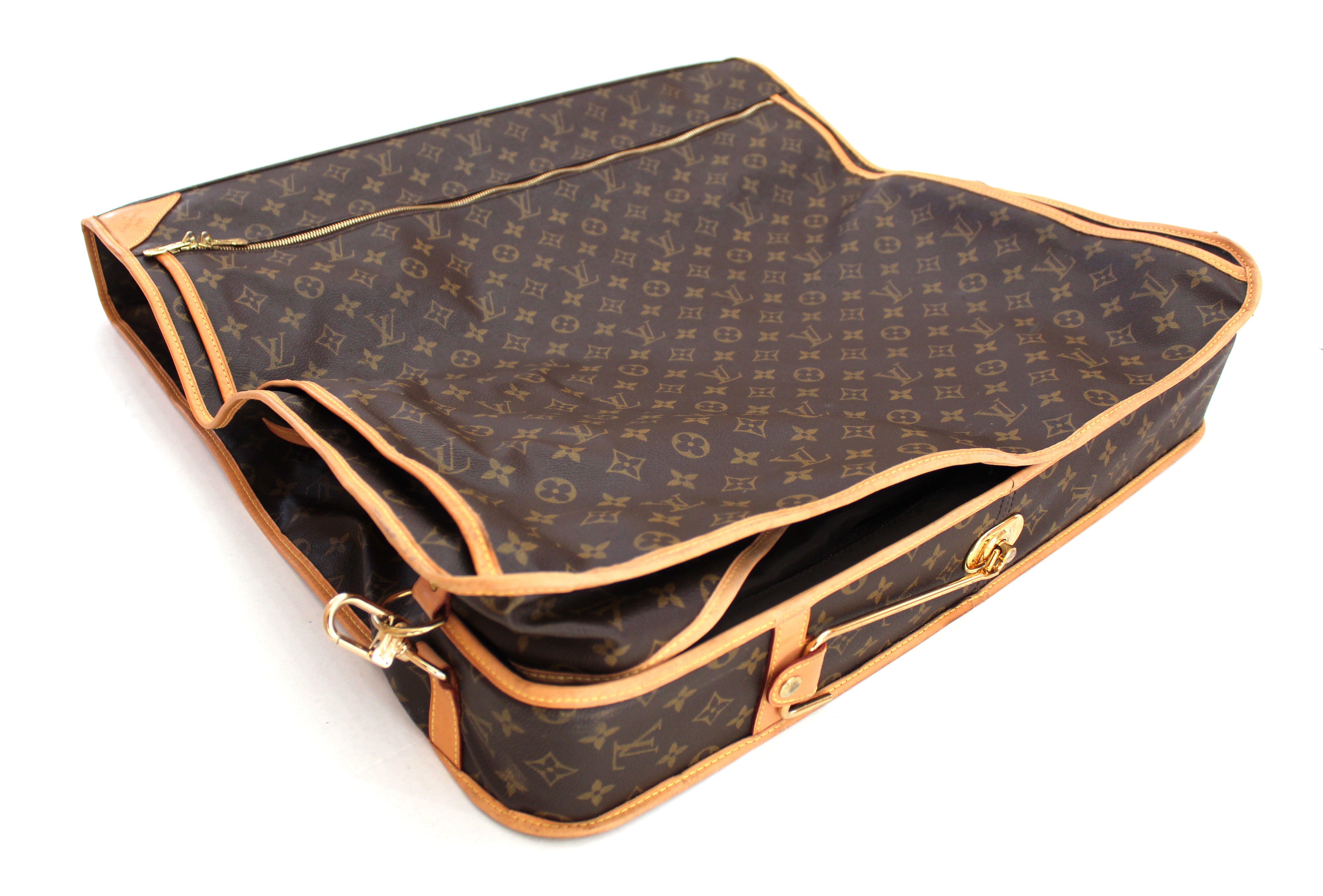 Authentic Louis Vuitton Garment Luggage Bag - Brown Monogram Canvas & Leather Travel Duffle - Perfect for Weekend Getaways, Business Trips & Luxury Vacations