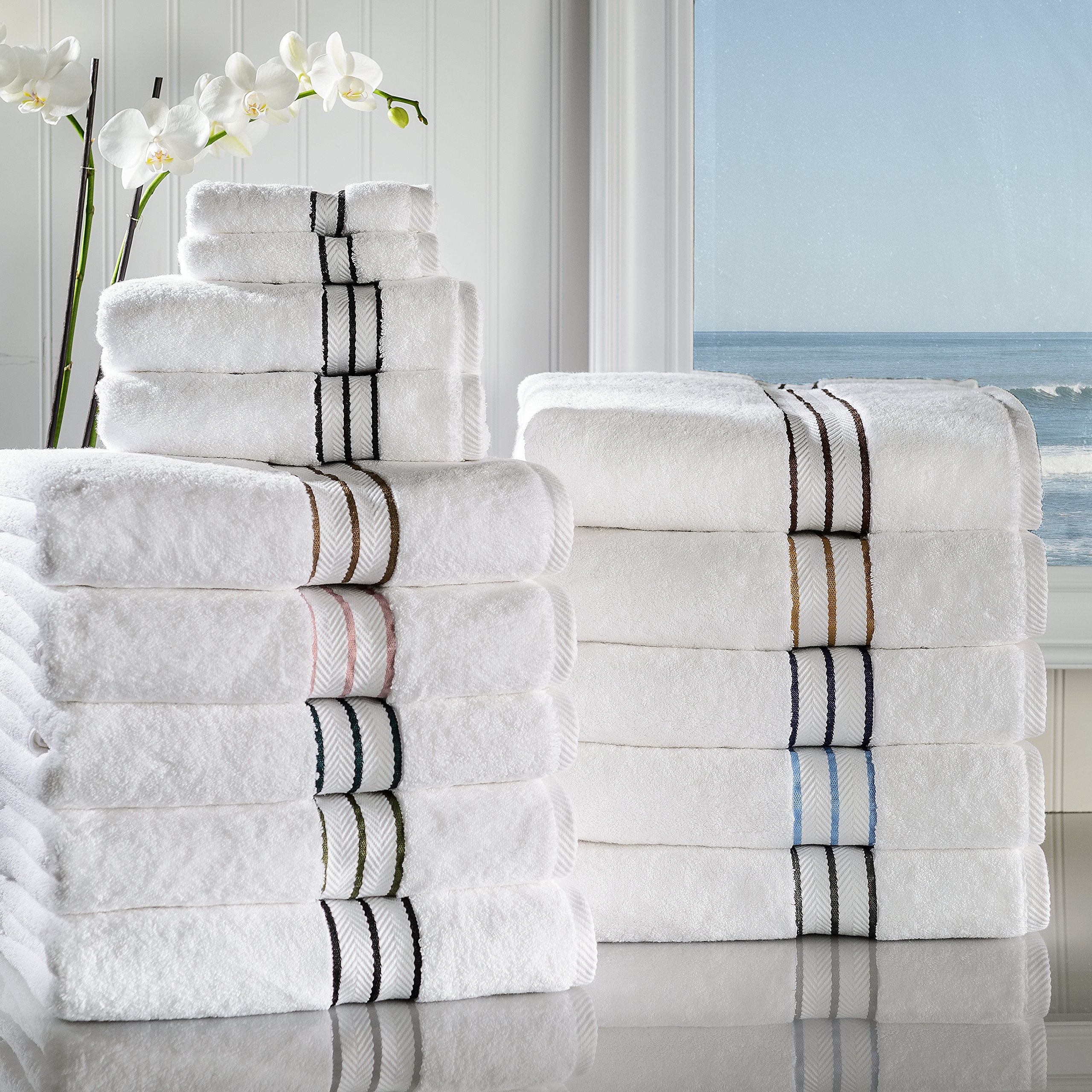 Premium 6-Piece Turkish Cotton Bath Towel Set - Ultra Soft, Highly Absorbent & Quick Drying - Includes Bath Towels, Hand Towels & Washcloths - Perfect for Luxury Bathroom, Spa, Gym & Guest Use - Light Blue Home Essentials