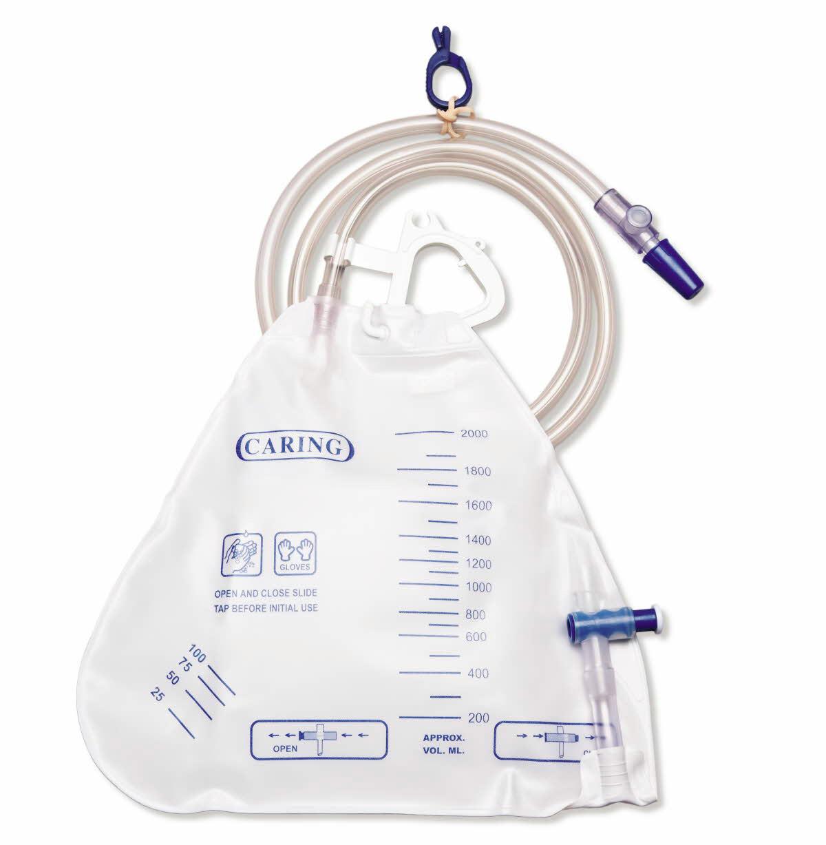 2000ML Urology Drain Bag with Anti-Reflux Valve - Ideal for Post-Surgery, Catheter & Bedridden Patients - Medical Grade Urinary Collection Device