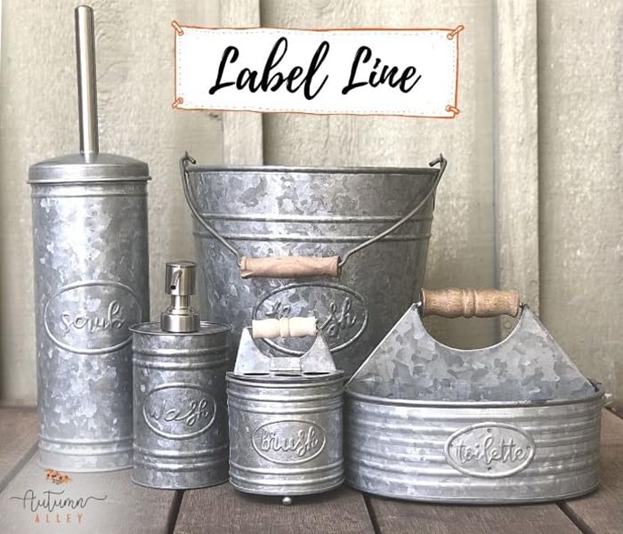Farmhouse Rustic Shower Caddy Basket - Galvanized Bathroom Organizer for Toiletries, 8.25