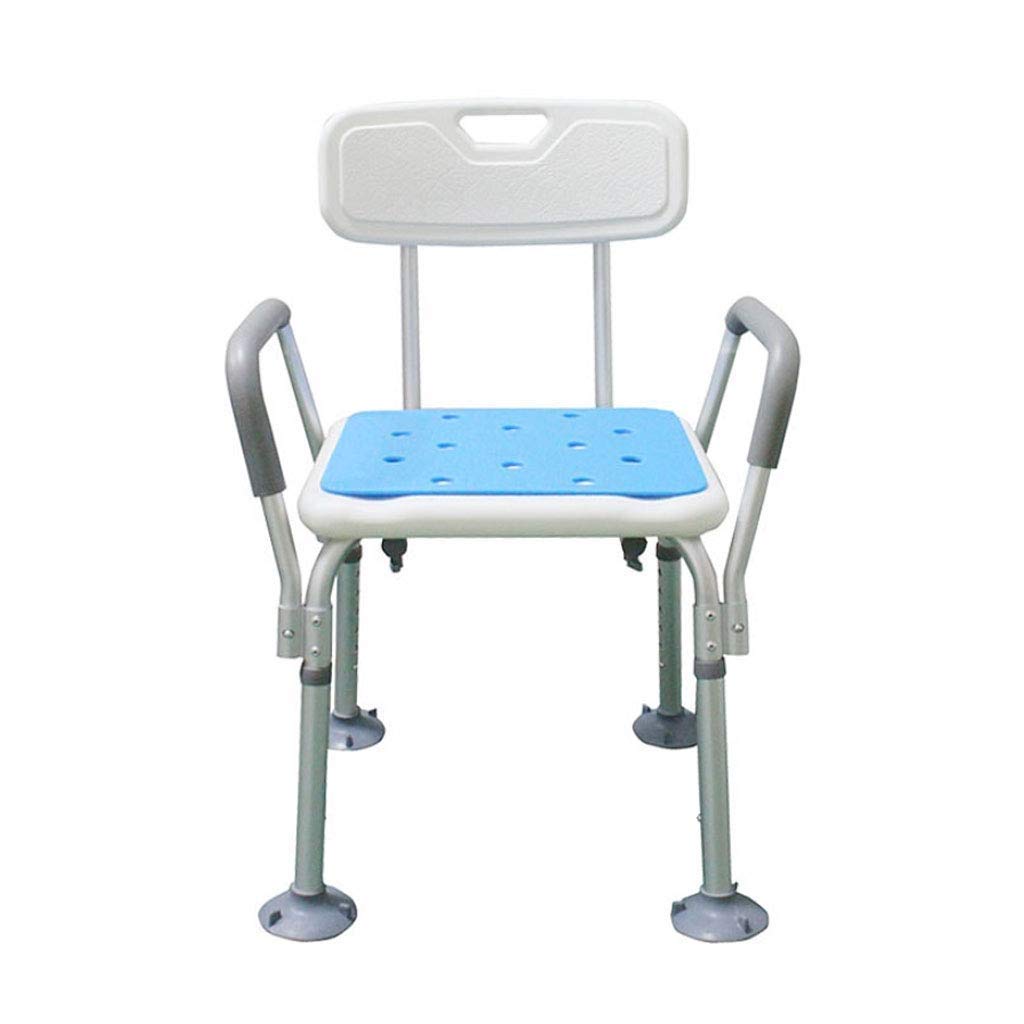 DMZXF Adjustable Height Lightweight Aluminum Bath Stool with Armrests - Shower Chair for Elderly, Disabled & Pregnant Women - 200kg Weight Capacity - Perfect for Safe Bathing Assistance in Bathroom, Shower or Spa