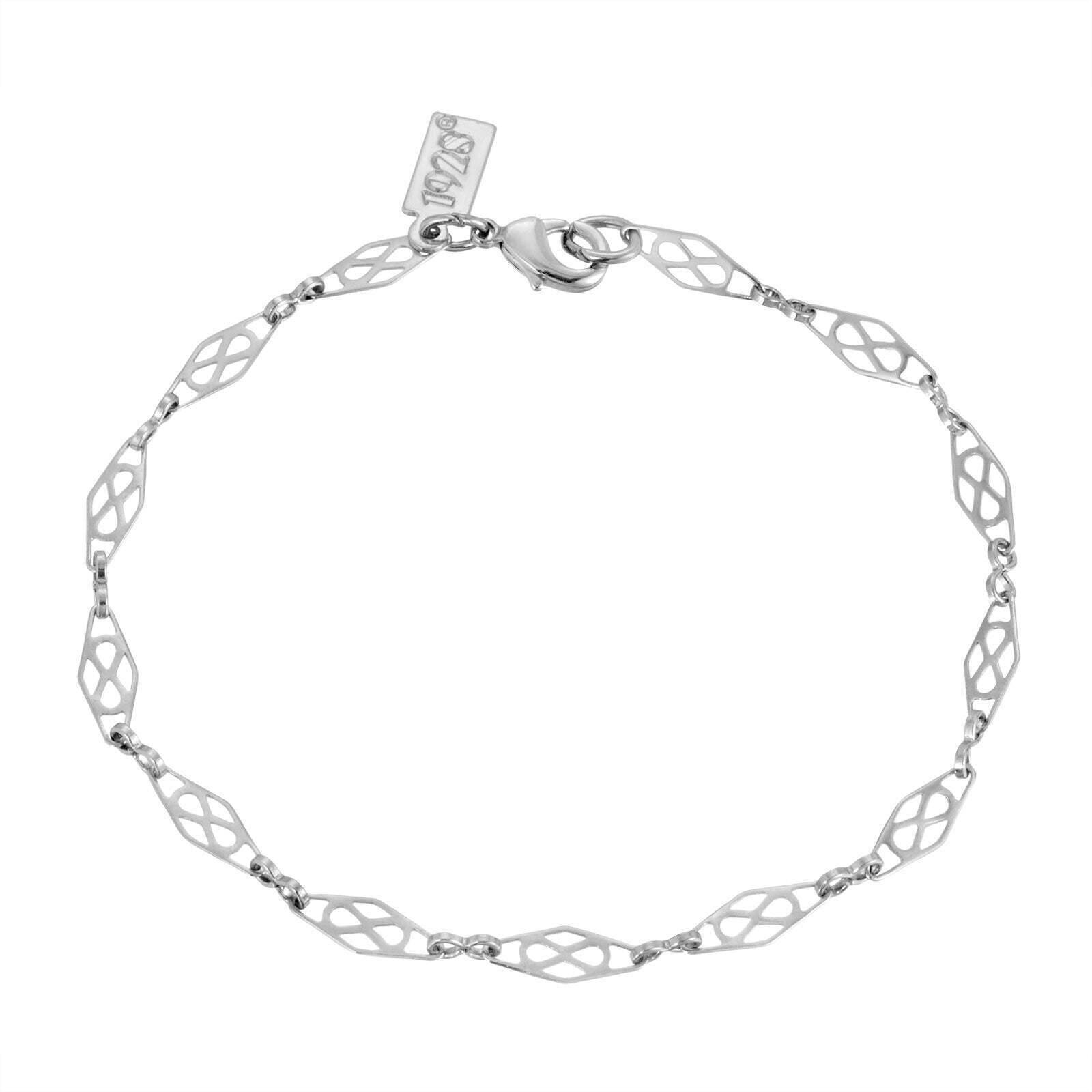 1928 Diamond Design Chain Bracelet for Women - 7 Inch Adjustable Luxury Jewelry Gift for Anniversary, Birthday & Special Occasions