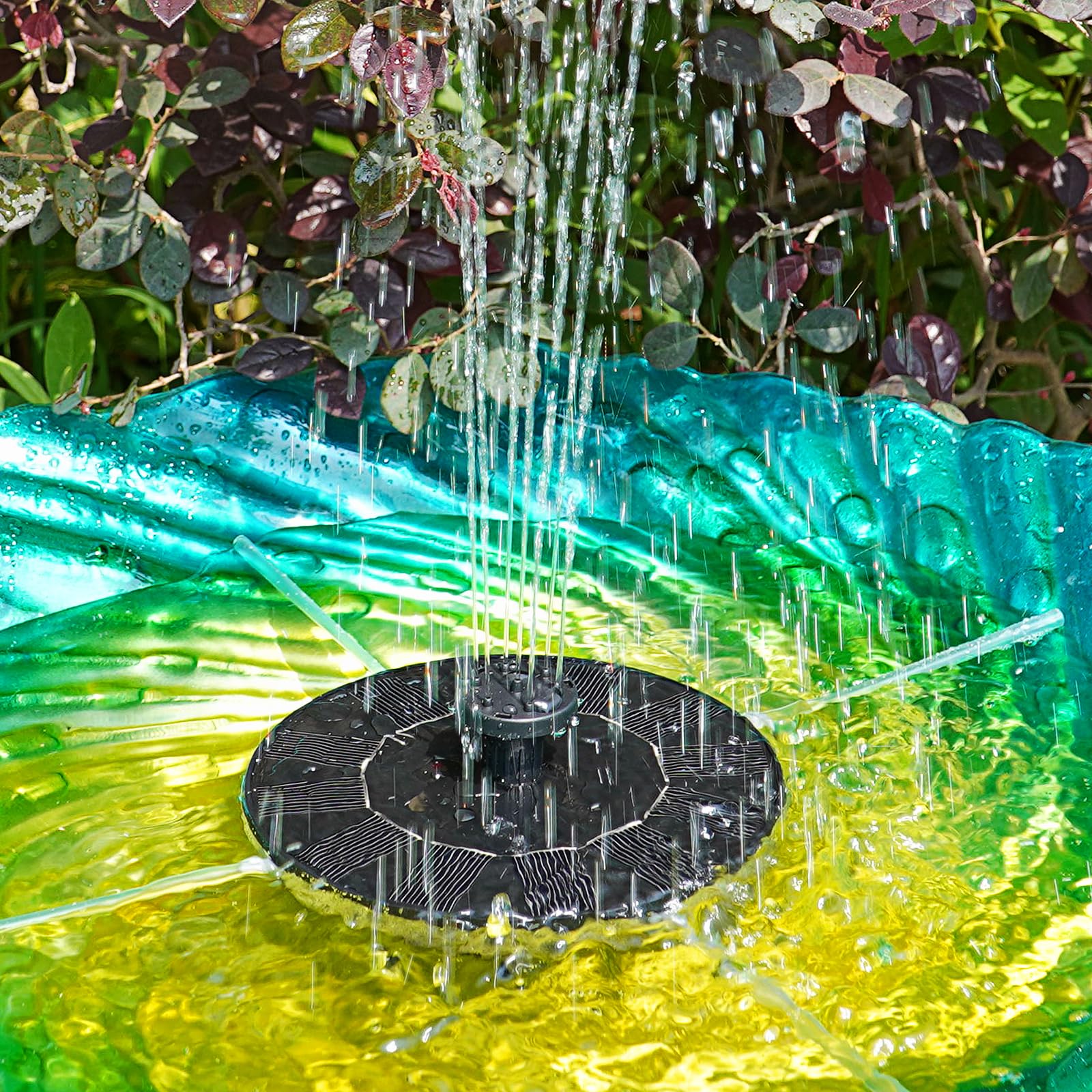 1.4W Solar Powered Bird Bath Fountain with 4 Fixed Rods - Upgraded Solar Panel Floating Water Pump for Gardens, Ponds, Fish Tanks & Outdoor Decor - Attracts Birds & Enhances Outdoor Spaces
