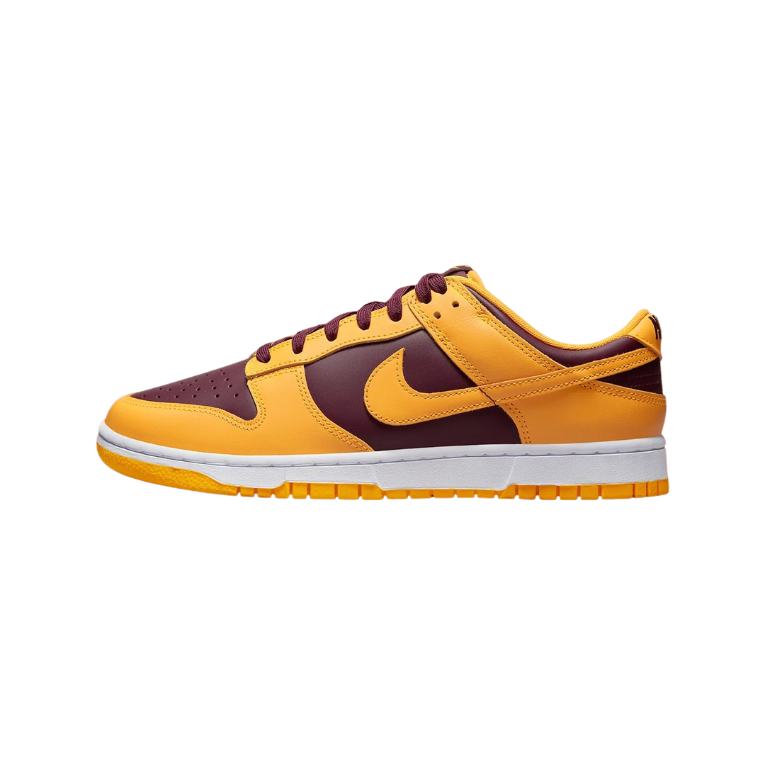 Nike Dunk Low Retro Sneakers - Arizona State Burgundy, University Gold & White | Men's & Women's Casual Shoes for Streetwear & College Fashion