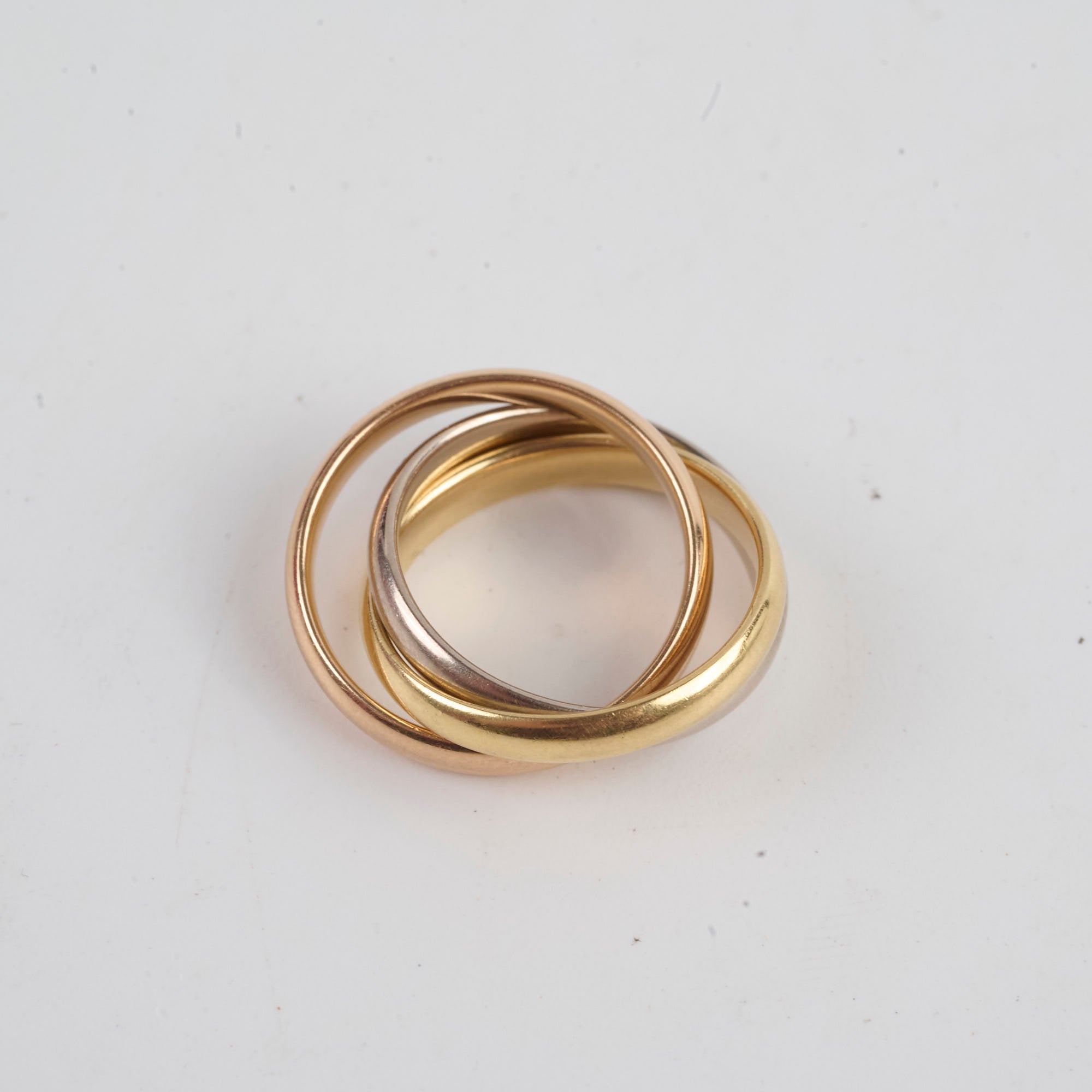 Cartier Trinity Ring Medium Model Size 51 - 18K Gold Tri-Color Interlocking Bands (2024) | Luxury Jewelry for Women, Anniversary Gift & Special Occasions