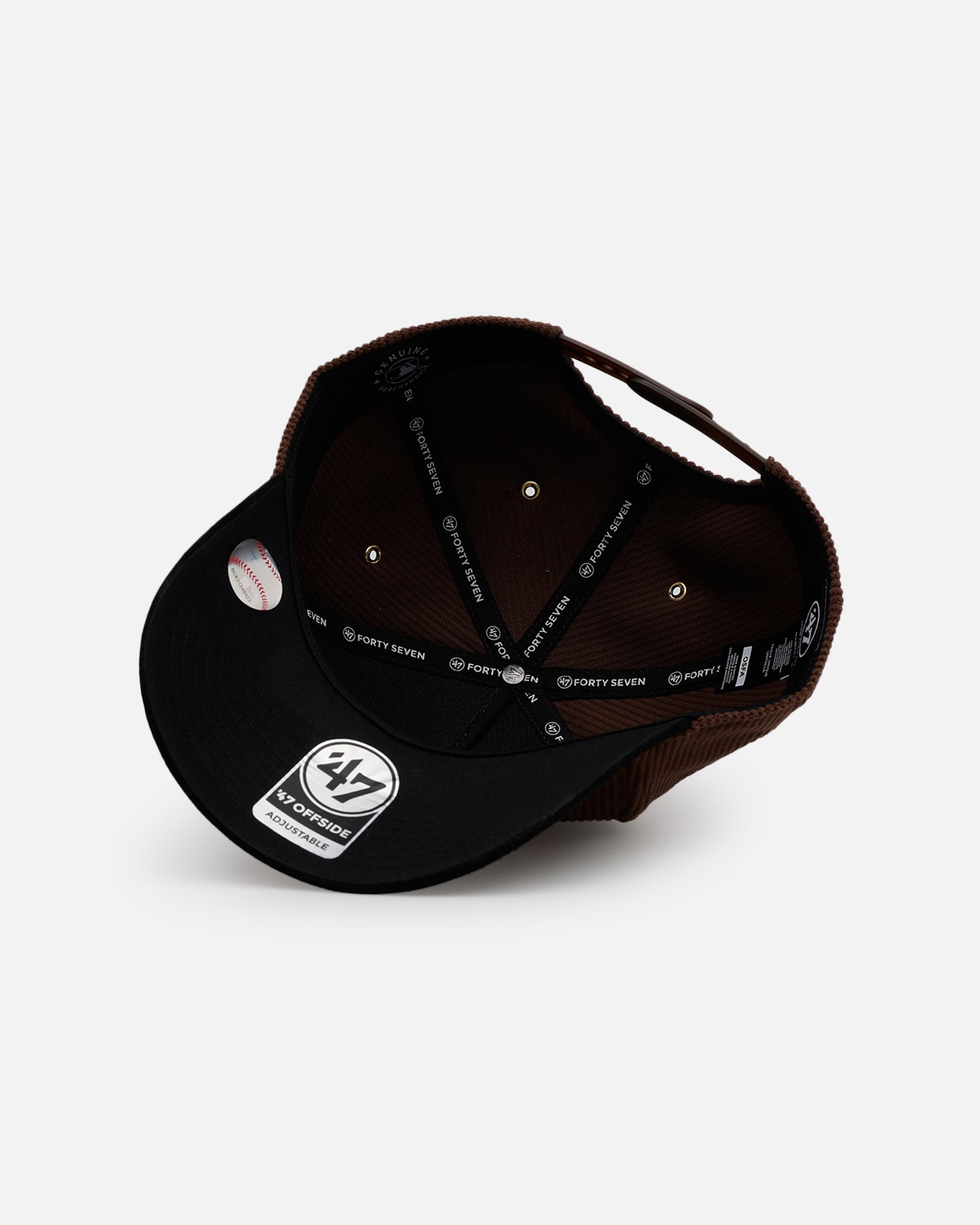 47 Brand Los Angeles Dodgers 'Barren' Snapback Hat - Adjustable Corduroy Baseball Cap in Brown/Black for Men's Sports & Streetwear Fashion