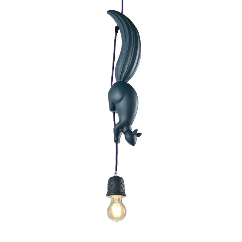 Modern Squirrel Resin Pendant Light - Handcrafted Nature-Inspired Hanging Lamp for Living Room, Bedroom, or Dining Room Decor