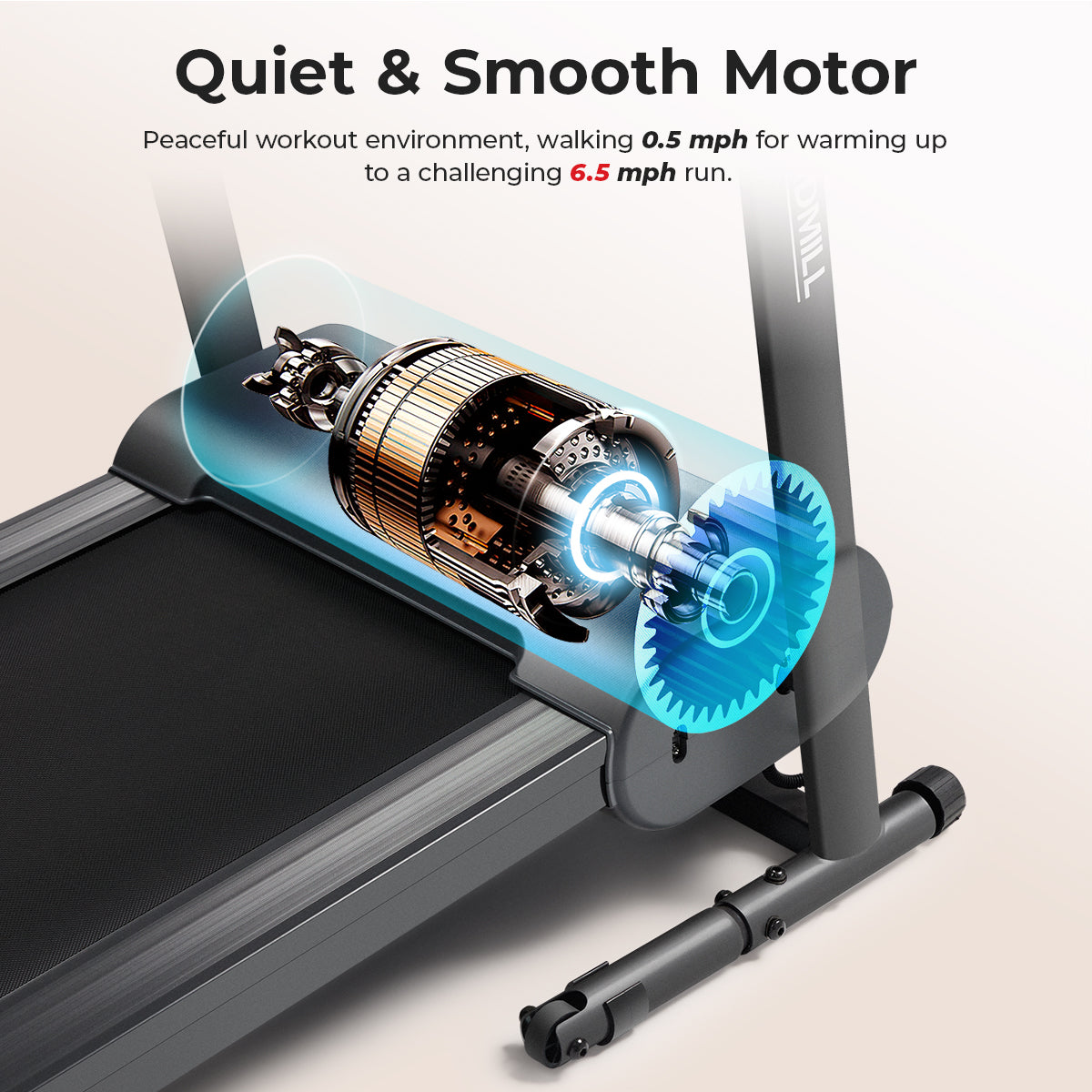Compact Motorized Smart Treadmill - Easy Assembly & Foldable Design for Home Gym, Office & Small Spaces | Quiet Running Machine for Cardio Workouts & Fitness Training