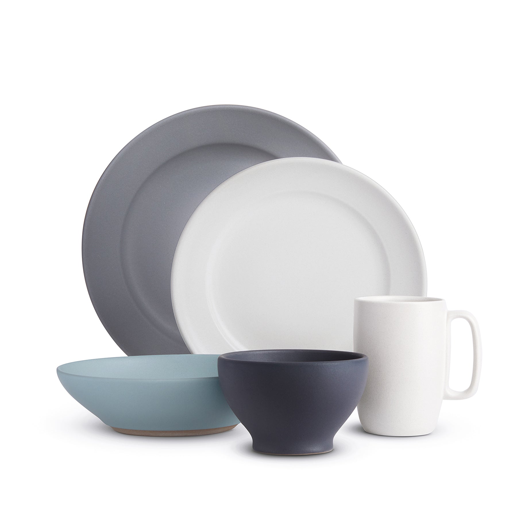 Ashby 5-Piece Dinnerware Set - Elegant Porcelain Plates & Bowls for Everyday Dining, Dinner Parties & Home Decor | Durable & Dishwasher Safe