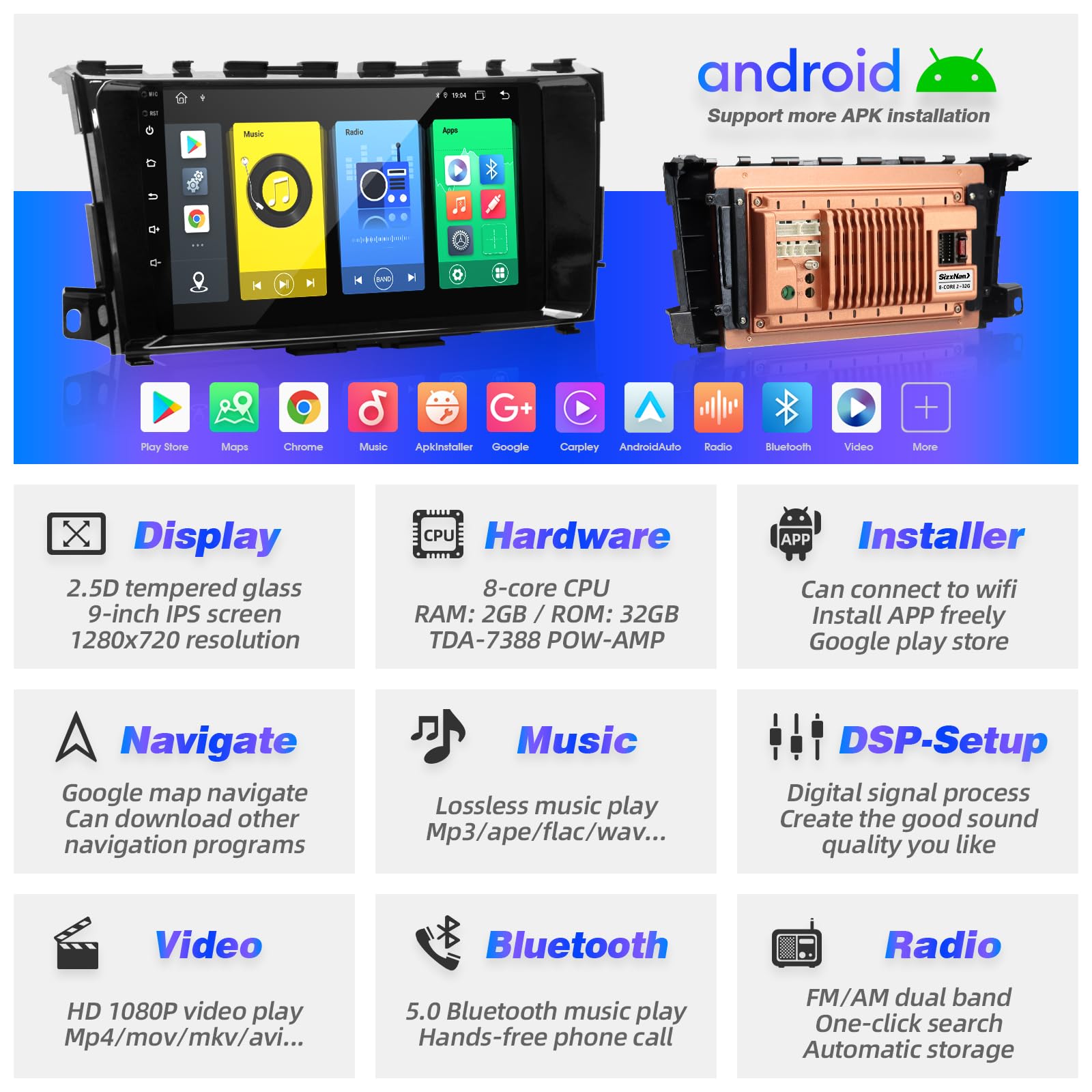 ALTIMA 2013-2018 Car Stereo with Wireless CarPlay & Android Auto - 8-Core 1280x720 Touchscreen Head Unit, Bluetooth, GPS Navigation, WiFi, AM/FM, Backup Camera | Perfect for Upgrading Your Car's Multimedia System & Hands-Free Driving