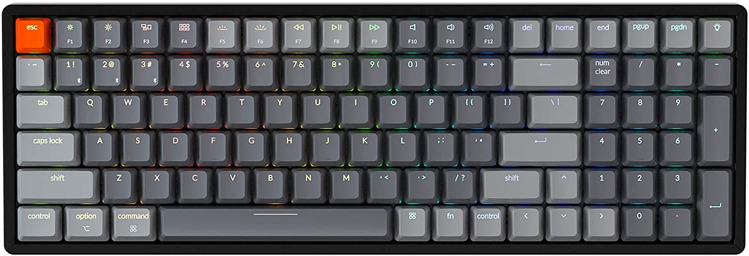 Keychron K4 Bluetooth Wireless Mechanical Keyboard with RGB Backlit, Hot-Swappable 100 Keys, USB Wired for Mac & Windows - Aluminum Frame, Gateron Brown Switch | Perfect for Gaming, Coding & Office Work