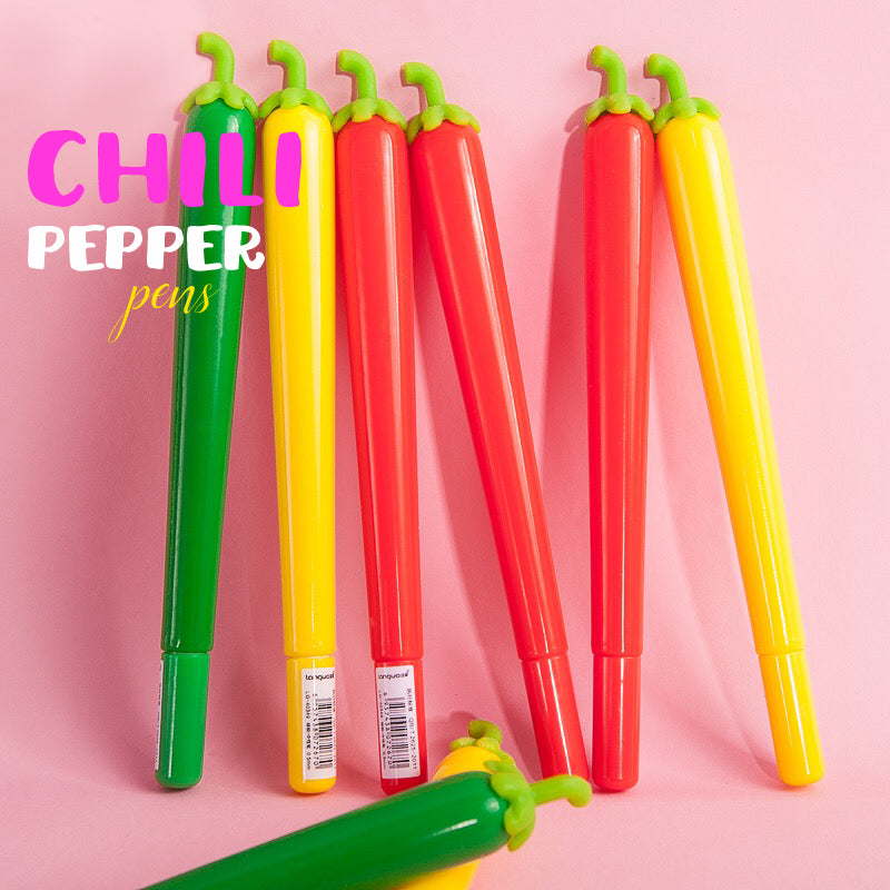 0.5mm Fine Tip Black Ink Chili Pepper Pen - Smooth Writing Gel Pen for Office, School, Note Taking & Gift Giving