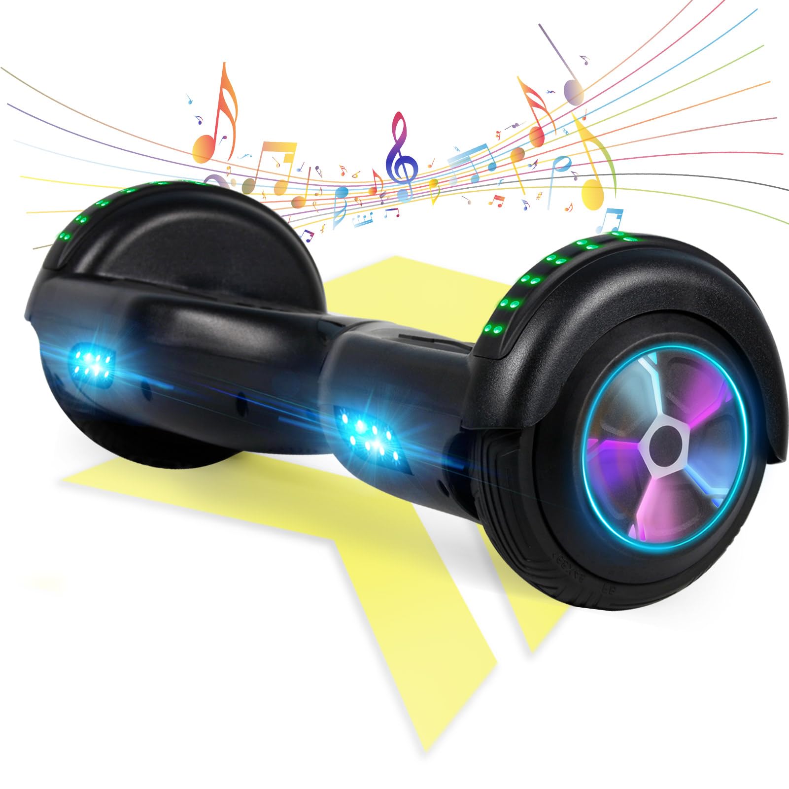 6.5 Inch Self Balancing Hoverboard with Bluetooth & LED Lights - Electric Scooter for Kids & Teens - Perfect for Commuting, Outdoor Fun & Birthday Gifts