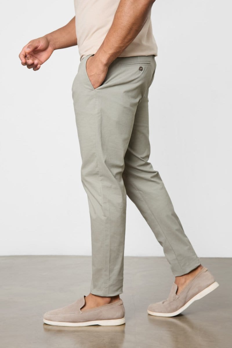 Men's Athletic Fit Cotton Stretch Chino Pants - Soft Khaki Color | Comfortable & Flexible for Work, Travel & Casual Wear