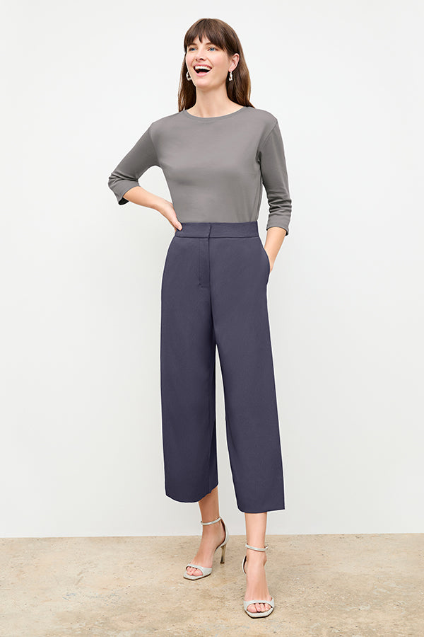 Eco-Friendly Heavy Soft Wave Culottes in Caspian Blue | Sustainable Fashion for Casual Wear & Office Outfits