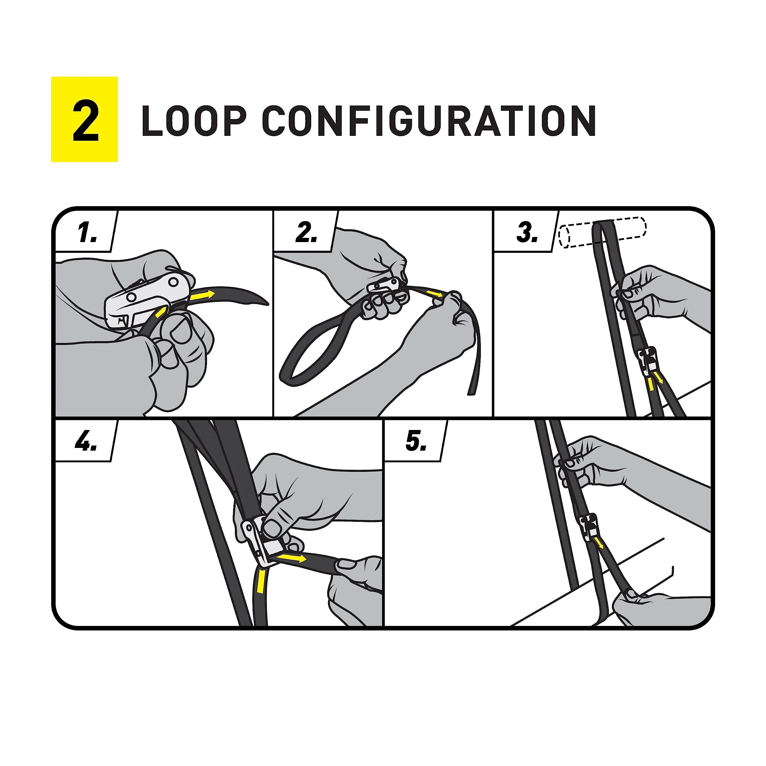 Nite Ize Dual CamJam Tie Down System - Heavy Duty Ratchet Straps for Trucks, Cars & Moving Supplies - 12 ft Black Luggage & Camping Gear Straps - Secure Transport for Outdoor Adventures & Home Moves