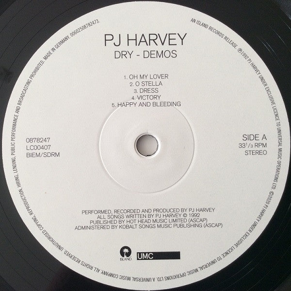 PJ Harvey - Dry Demos LP Vinyl Record Album Reissue Near Mint (NM/M) - Limited Edition Collectible for Music Enthusiasts & Vinyl Lovers
