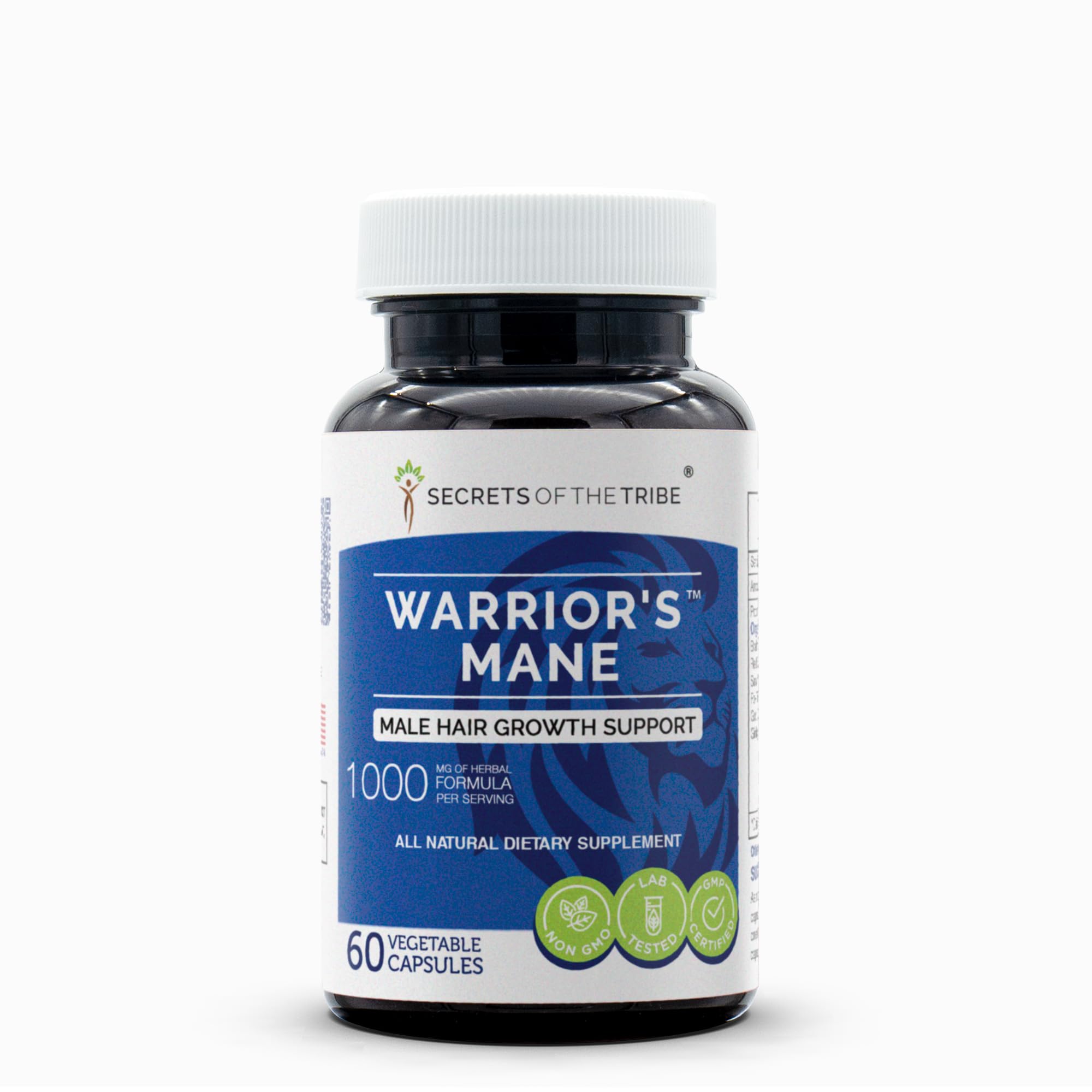 Secrets of the Tribe - Warrior's Mane Herbal Supplement for Hair Growth Support (60 Capsules) | Natural Hair Care Solution for Men & Women | Perfect for Thinning Hair & Scalp Health
