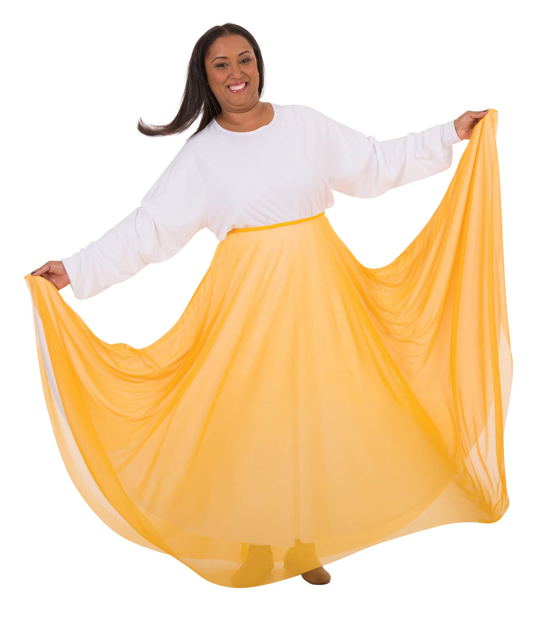 Body Wrappers Women's Long Flowy Chiffon Skirt - Elegant 538 Ballet Skirt for Dance, Performance & Special Occasions | Plus Size Options Available