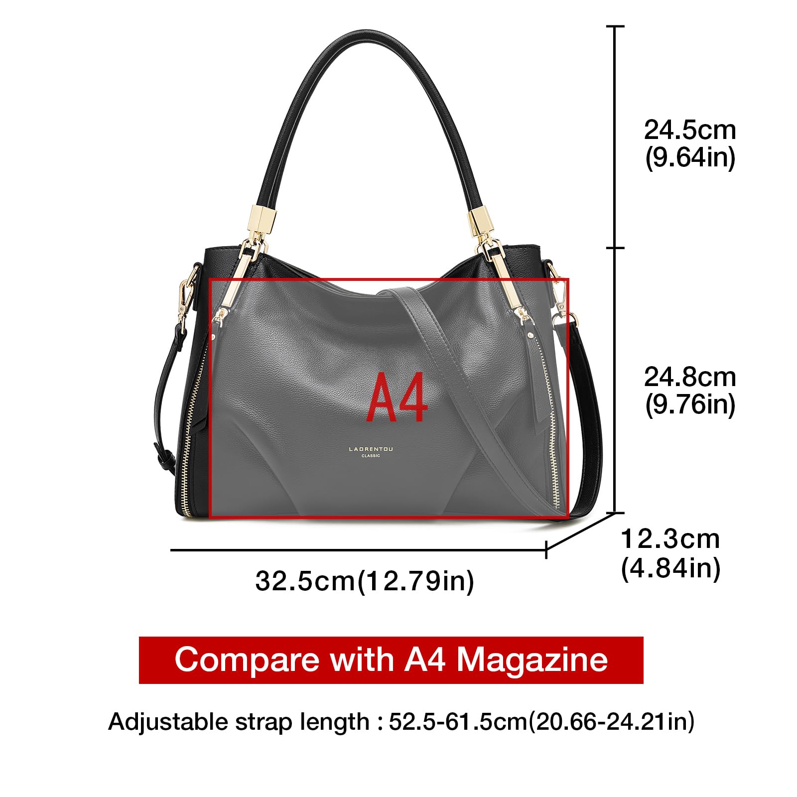 Genuine Leather Tote Bag for Women - Large Top Handle Shoulder Purse & Satchel Handbag - Perfect for Work, Travel, and Everyday Use