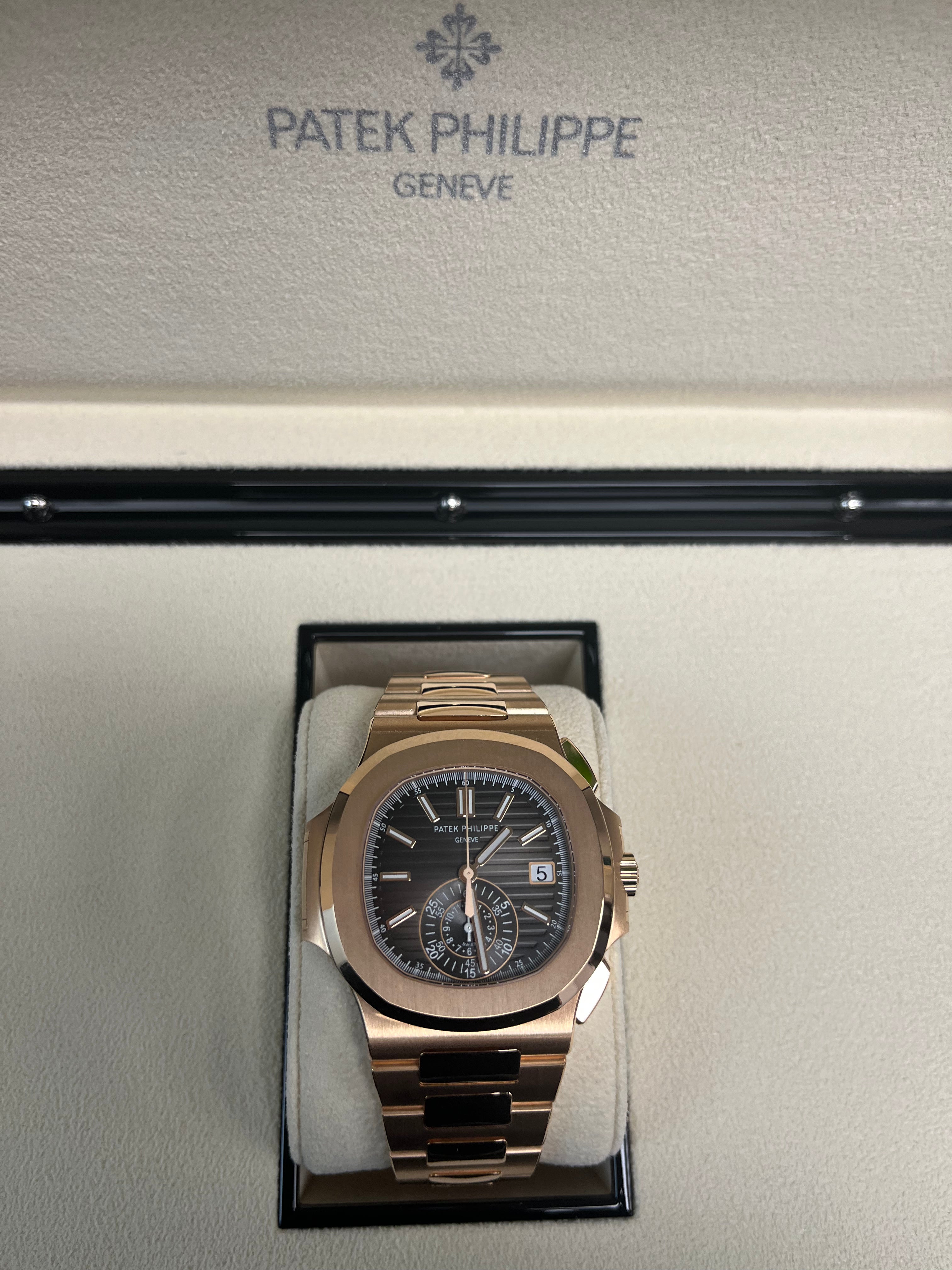 Patek Philippe Nautilus Rose Gold Watch with Black Gradient Dial - Ref#5980/1R 001 - Luxury Swiss Timepiece for Men, Business Meetings & Special Occasions